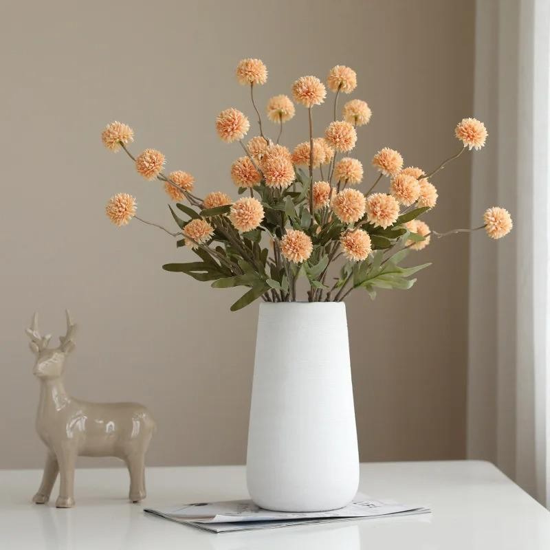 1PC Orange Artificial Chrysanthemum Flower Stem Mini Home Table Wedding Decor
