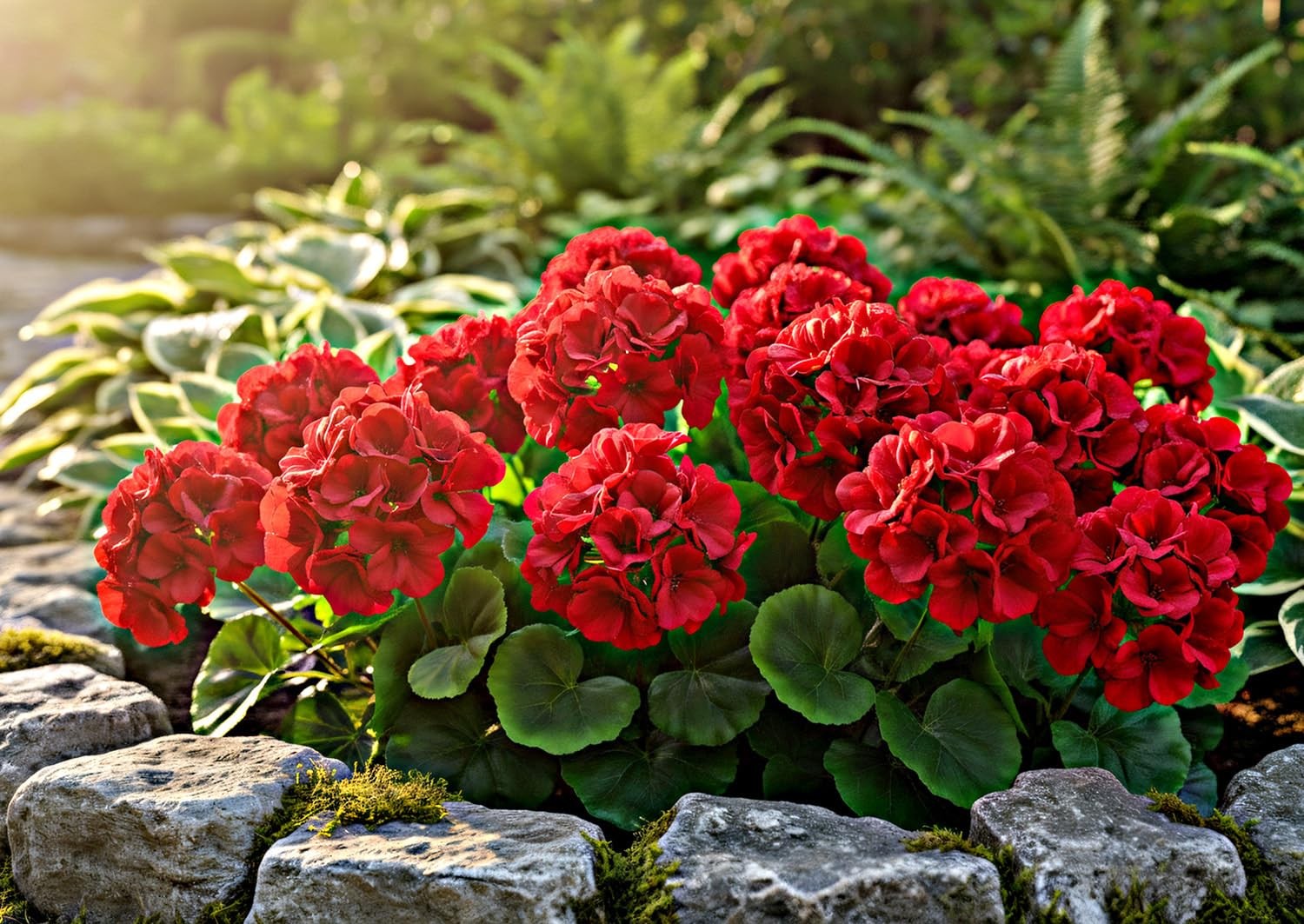 18” Artificial Geraniums Silk Flowers Plants Realistic for Home Outdoor Deco…