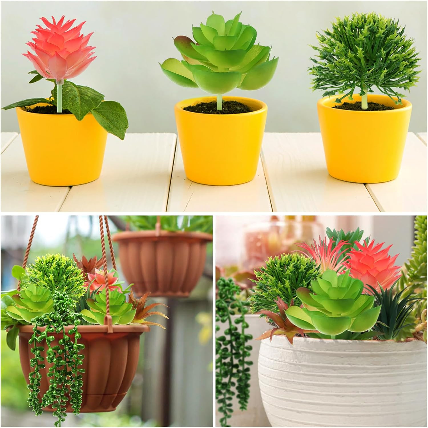 Succulents Plants Artificial, 14Pcs Colorful Succulents Plant, Mini Fake Succule