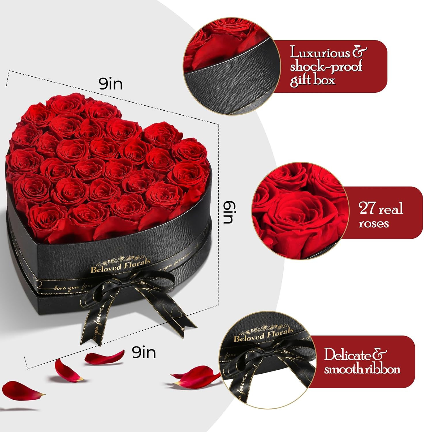 27 Preserved Flowers Rose Birthday Gifts for Women Her Mom Wife Girlfriend Grand