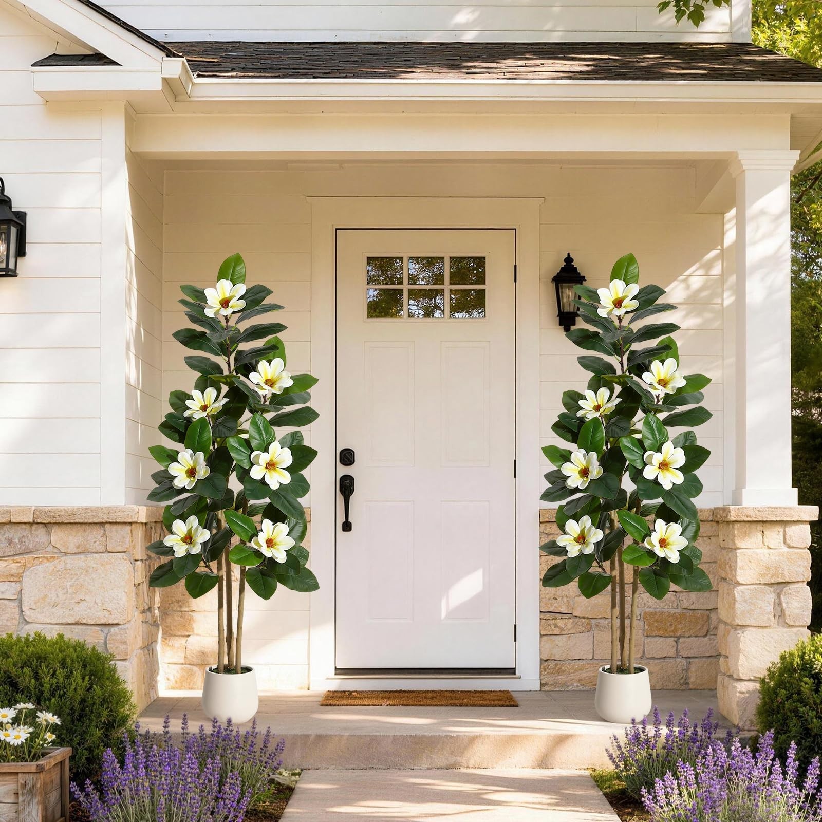 5/6FT Magnolia Trees Artificial Indoor – Faux Magnolia Tree with Magnolia Blooms