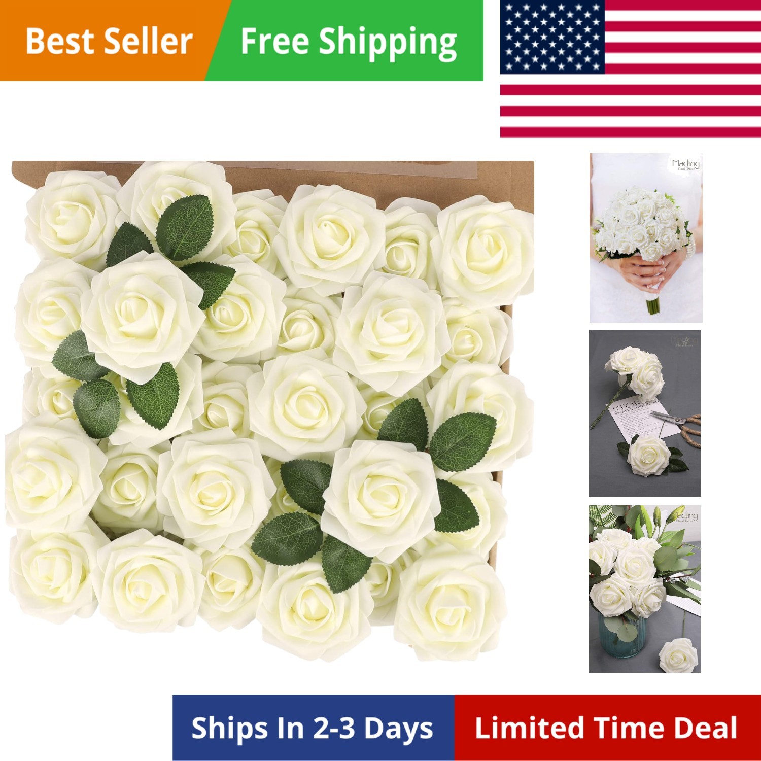 Artificial Flower Roses 30PCS Real Looking Fake Roses with Stem Foam Flowers …