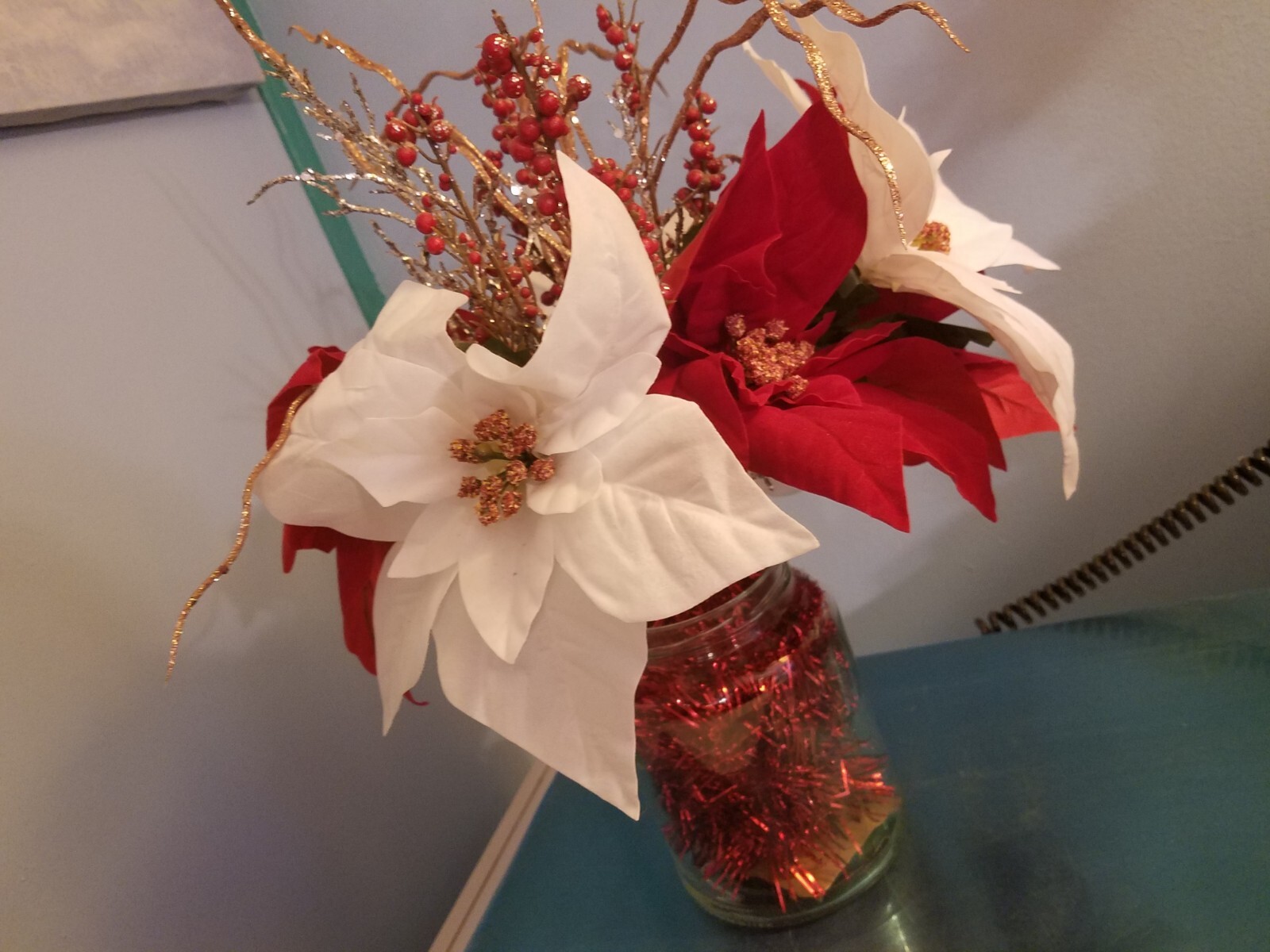 Handmade Table Decor I made this with a recycled glass jar and assorted…