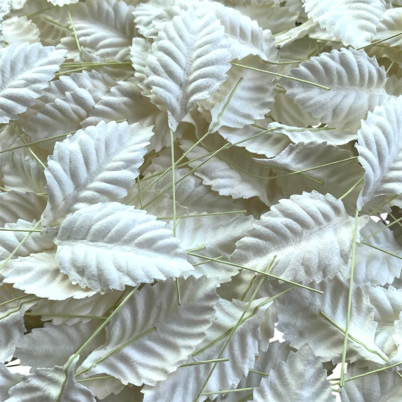 Tiny Leave Flower Mulberry Paper Die Cut Style White Color, 50 Pcs. Size 1″-1…