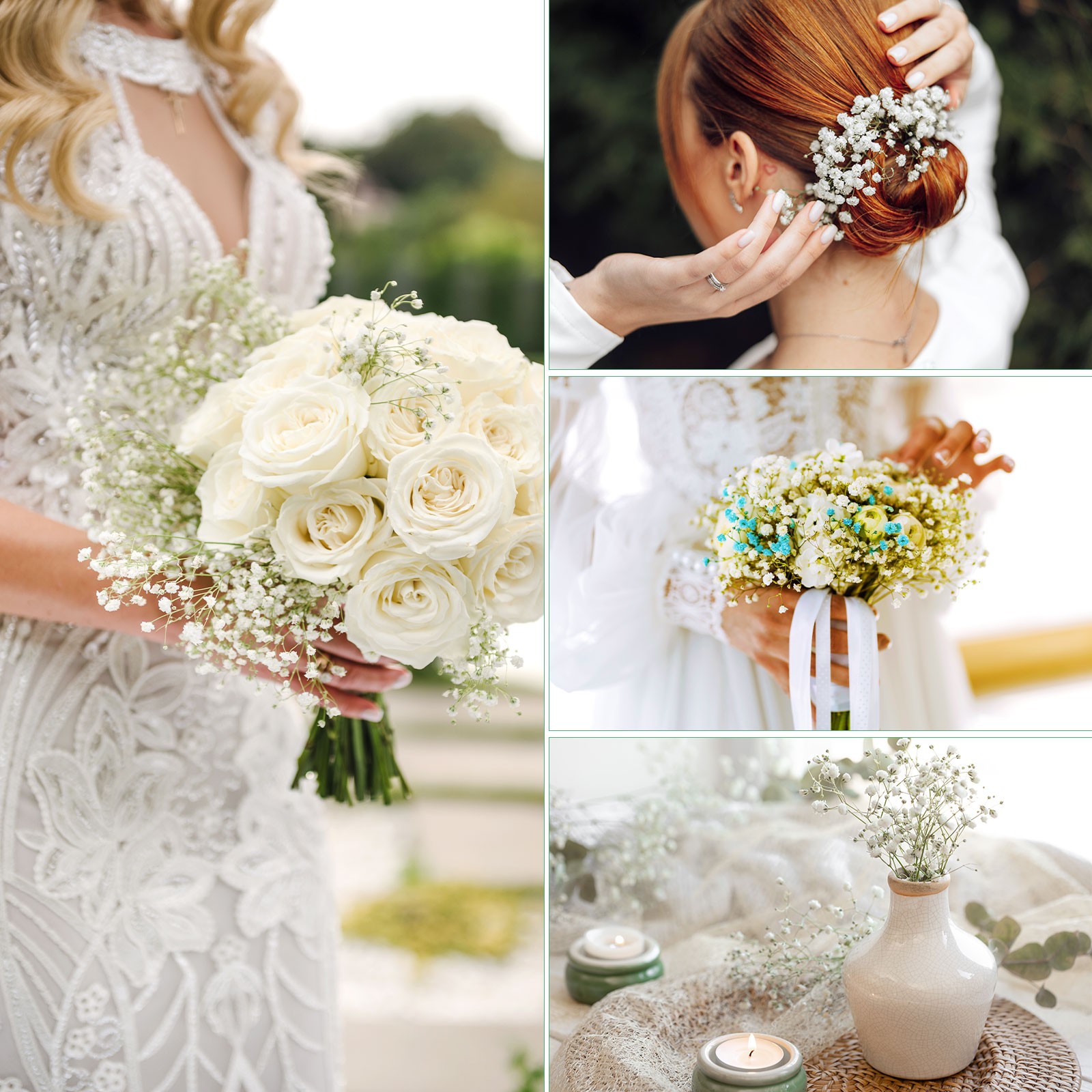 18-Pack Artificial Baby’s Breath for Home Decor Wedding [White+Yellow+Pink]