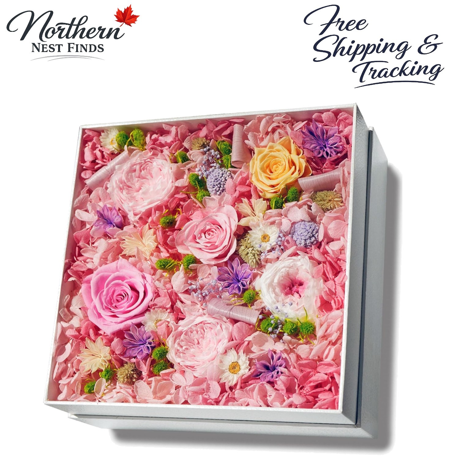 Real Forever Rose Bouquet, Zero Maintenance Gift in Beautiful Box for Loved Ones