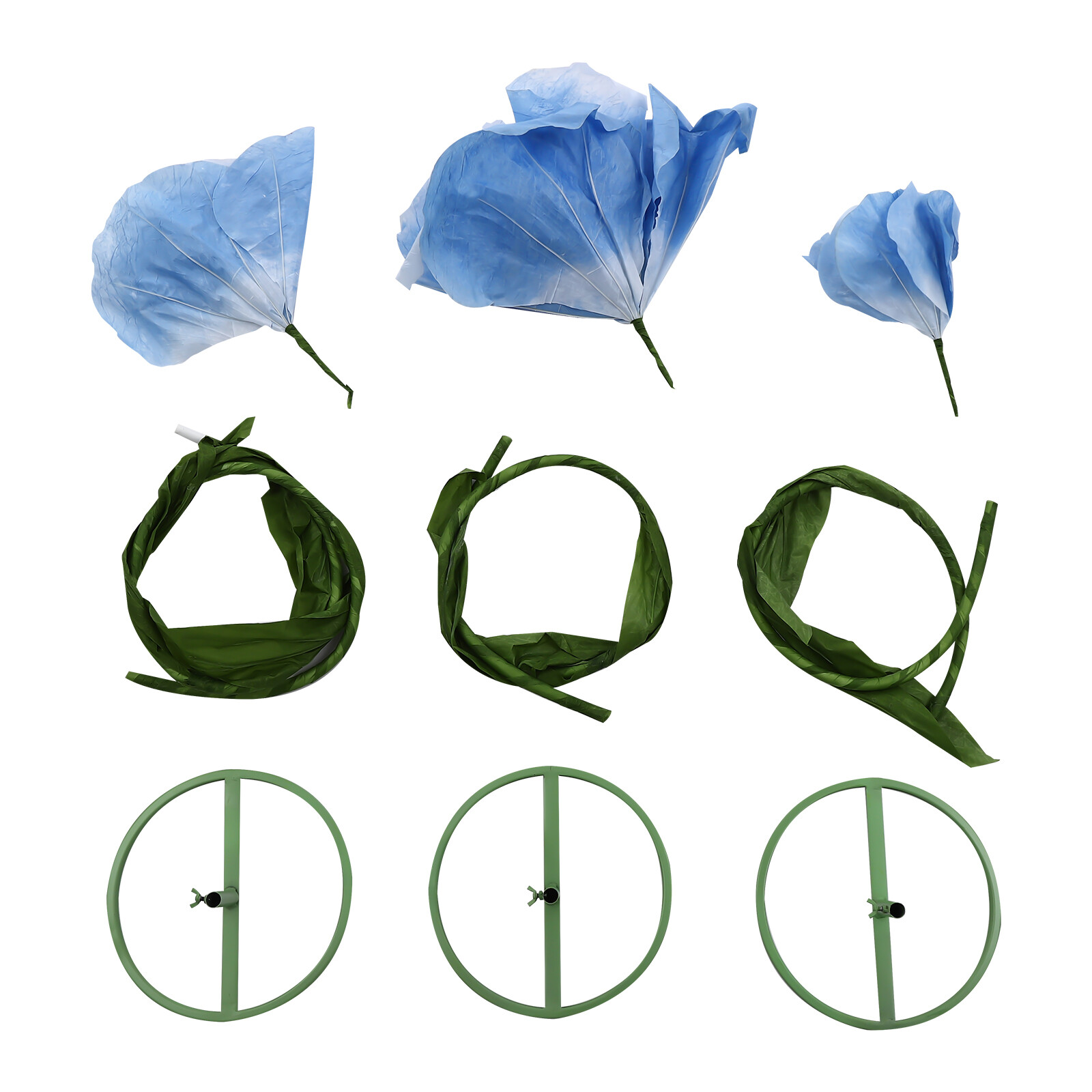 Handmade Blue Artificial Corn Poppy 3Pc Free-Standing Flowers for Wedding