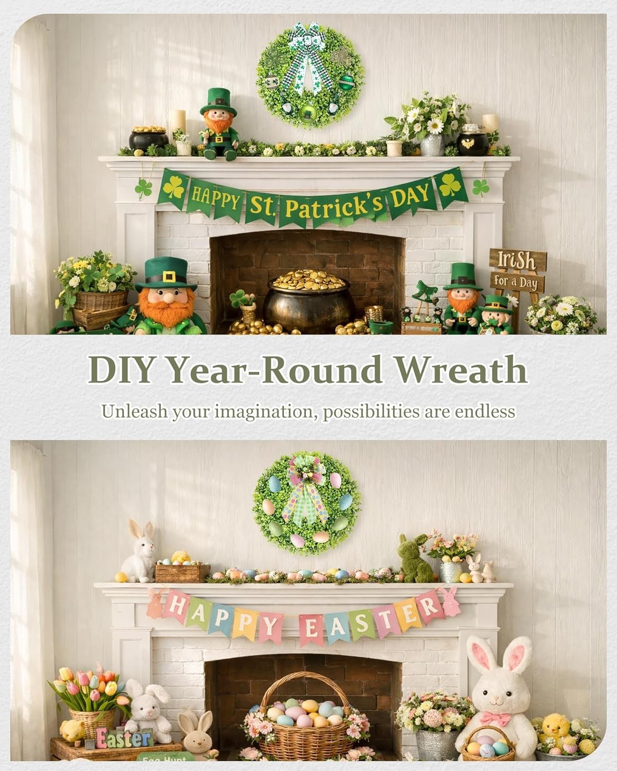 Elegant 23-Inch Boxwood Wreath – -Round Indoor/Outdoor Decor Solution