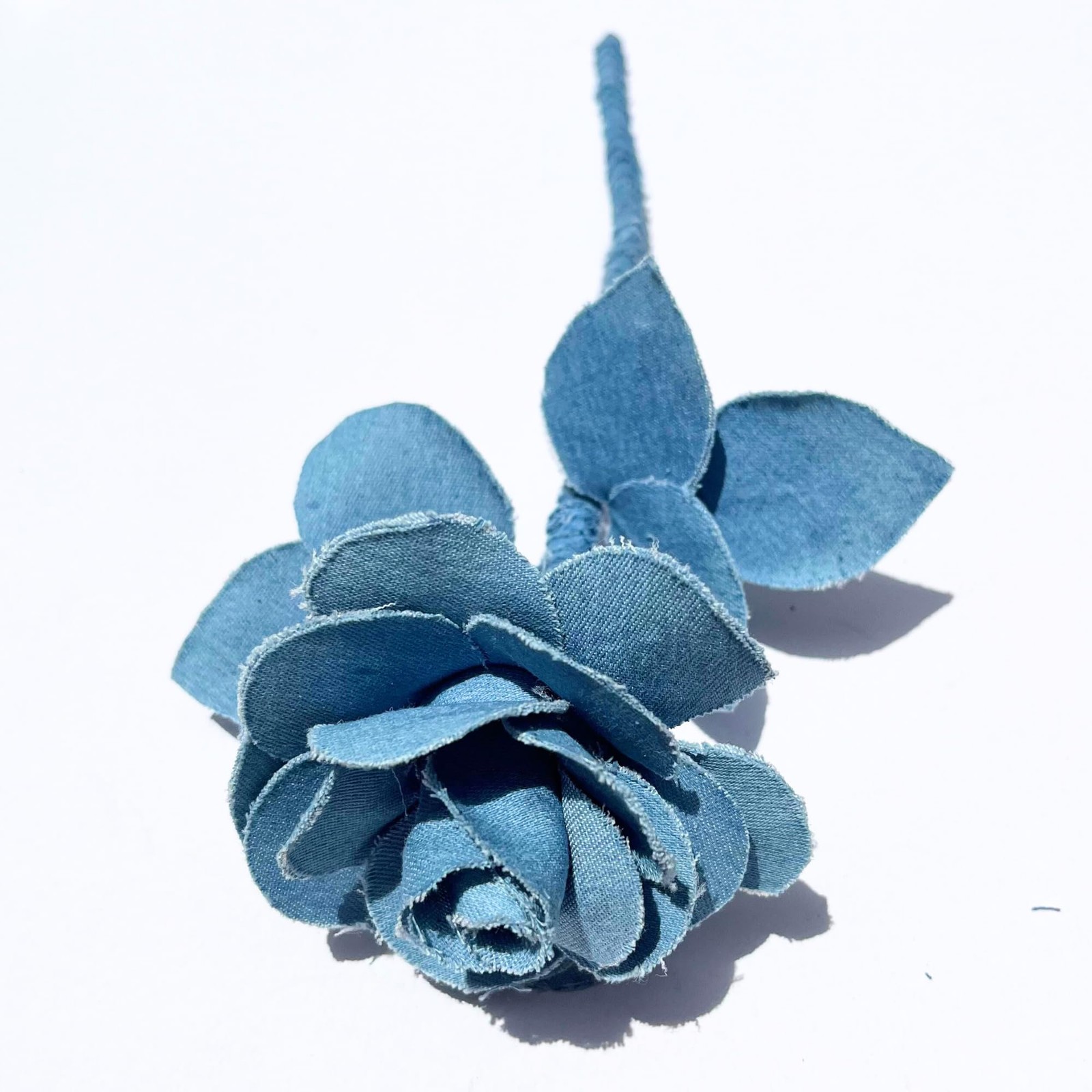 Cotton Rose, Handmade Denim Flower Gift for Wife, Husband, Couple, 2nd 2 Year…