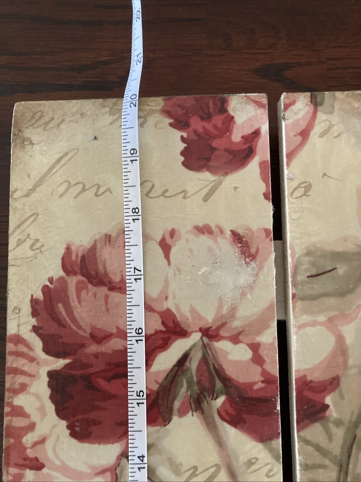 Boxwood Cottage 20×14 Wall Art or Wood Slat Tray Antique Roses Cottagecore