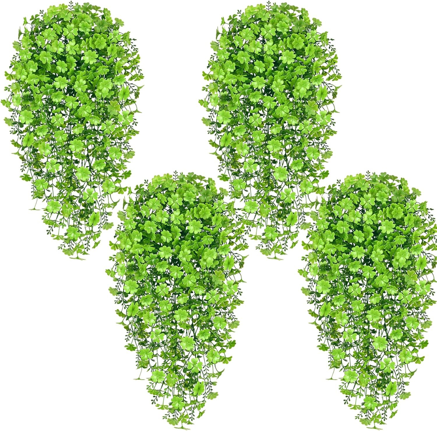 4Pcs Fake Hanging Plants 2.7Ft Fake Plants Eucalyptus Leaves UV Resistant Fake V