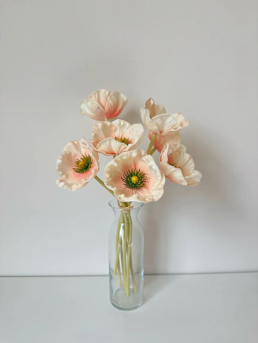 Real Touch Artificial Poppy Flower Bunch (24Stems)