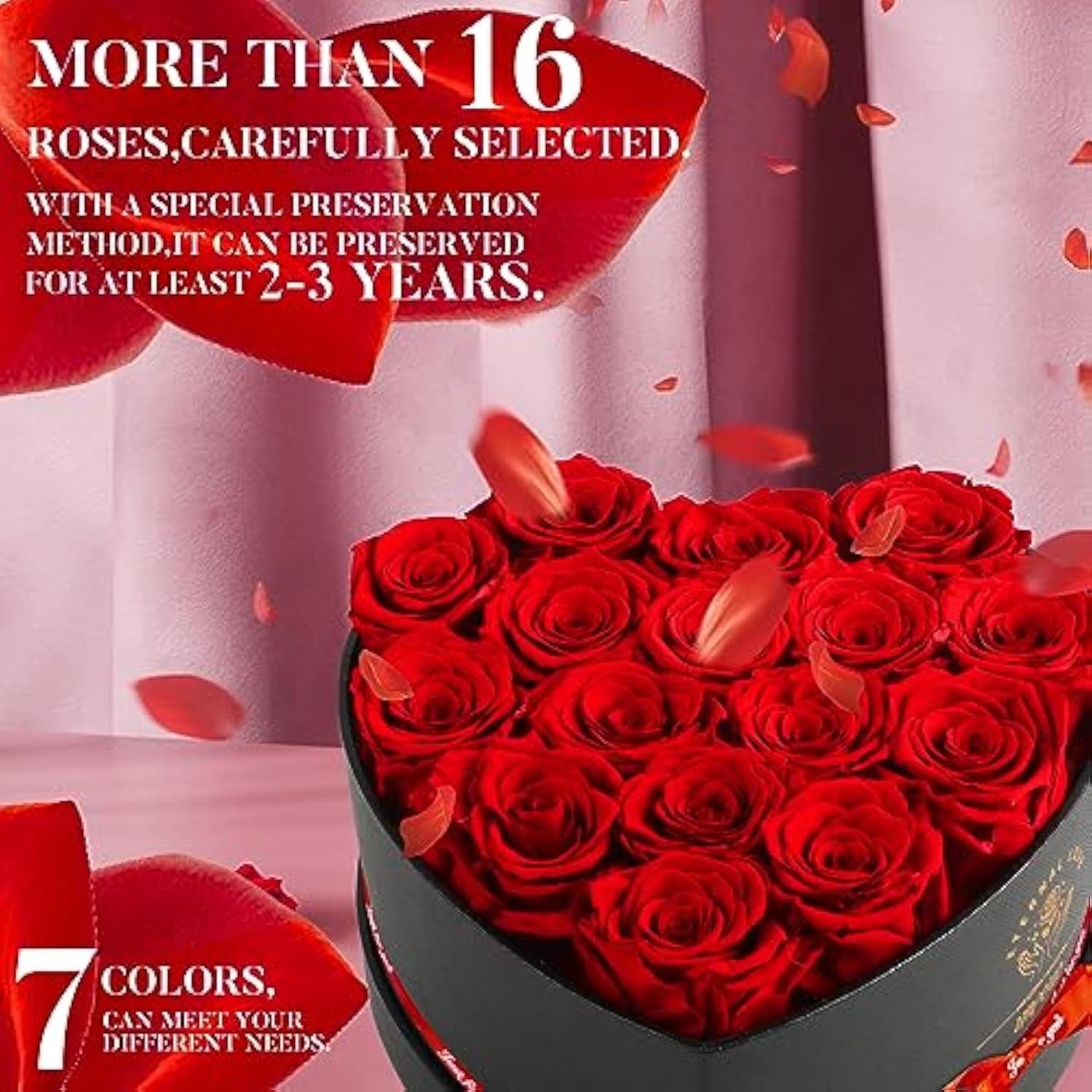 16-Piece Preserved Rose Birthday Gifts for Women, Eternal Rose Preserved Flowers