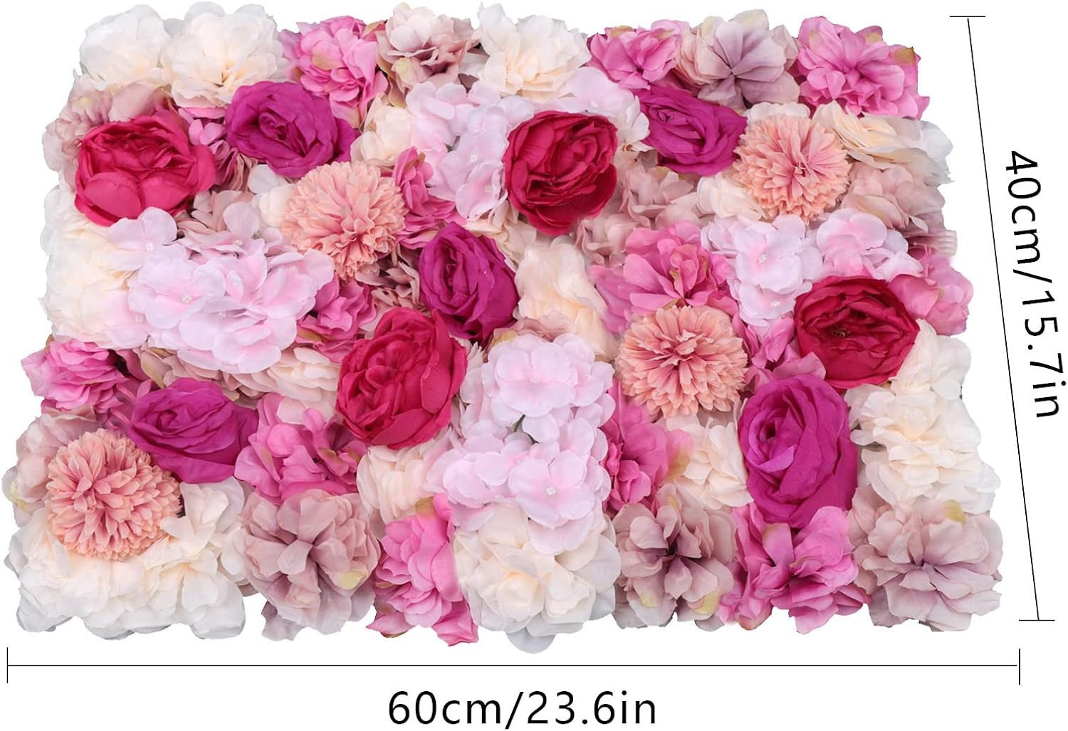 6Pcs Realistic Flower Wall Background Artificial Flowers Wall Backdrop Panel 3D