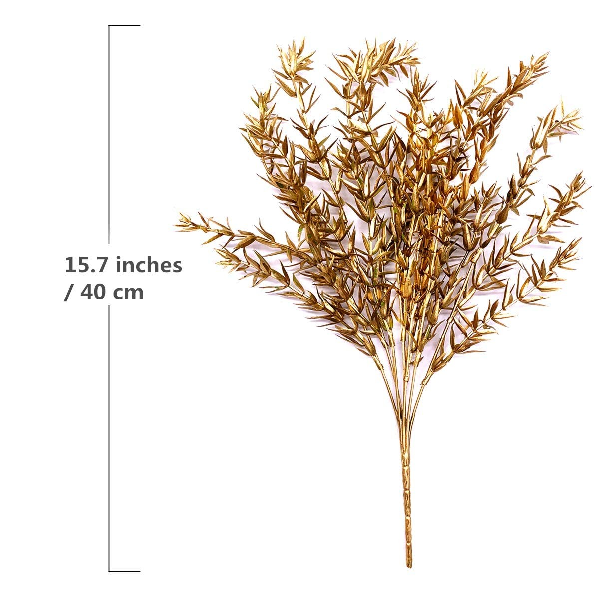 Artificial Plants for Christmas, Fake Golden Spiky Leaf Grass Plant Flowers F…