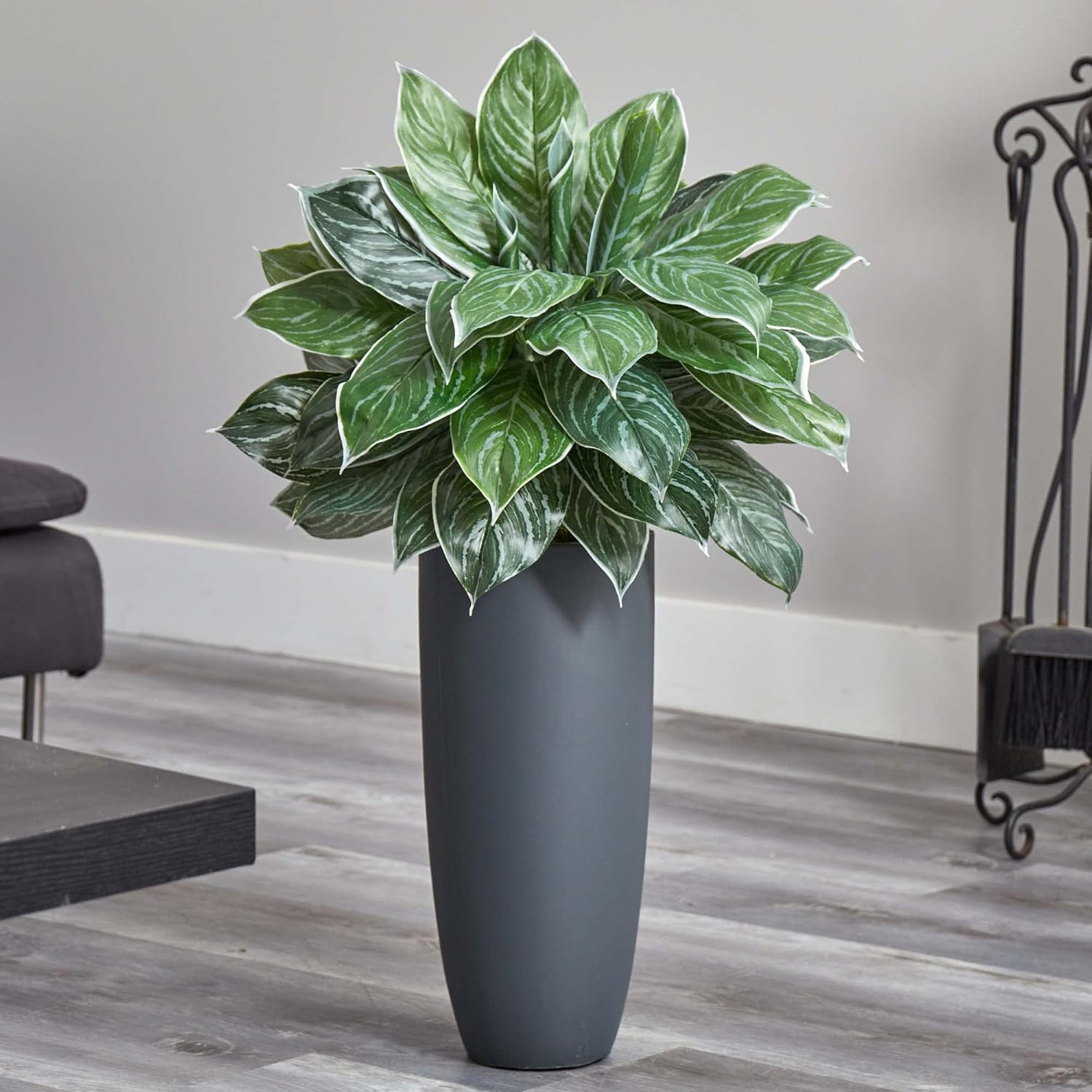Real Touch 37″ Aglaonema Artificial Plant in Stylish Planter –