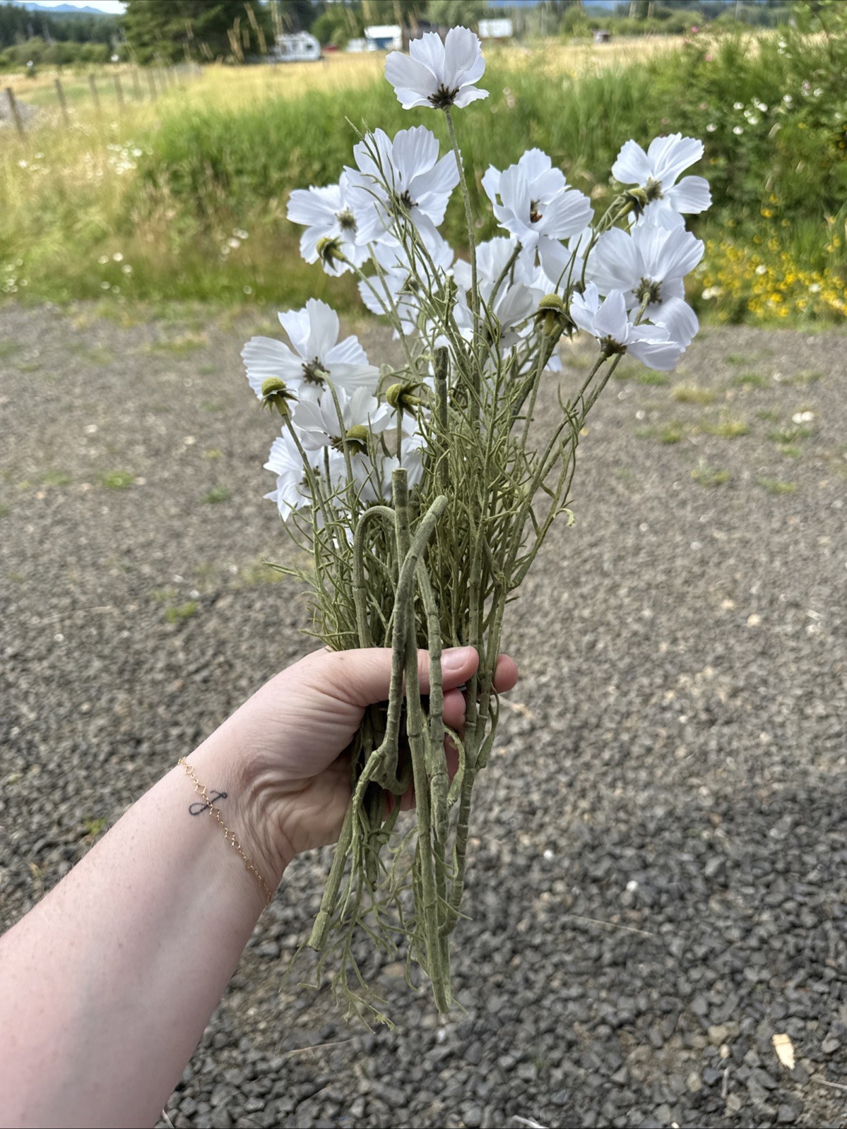 Cosmo Faux Flower Lot Wildflower Wedding Floral White