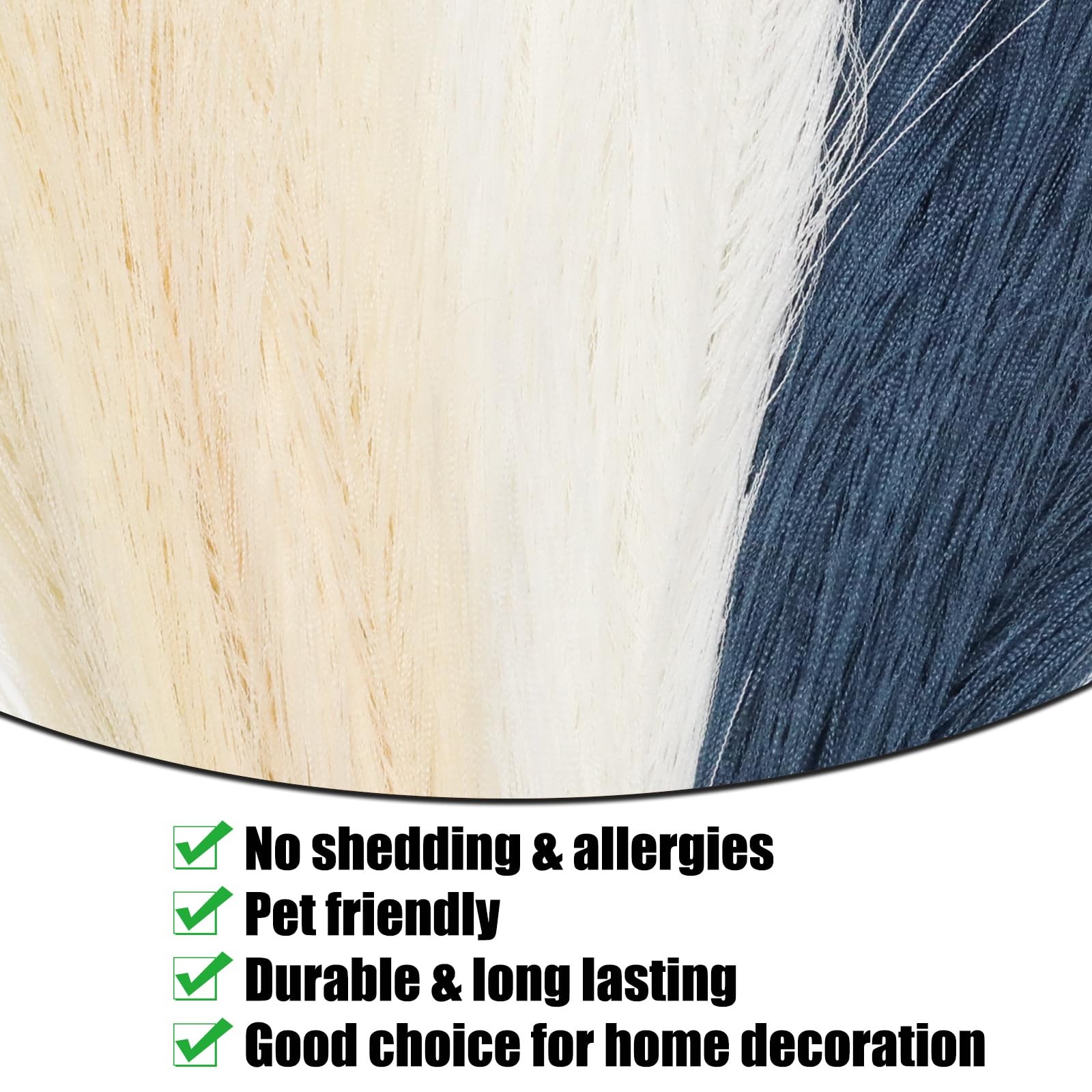 30 Pcs Faux Pampas Grass 21.6 Inch Fluffy Artificial Blue Pompas Grass Colore…