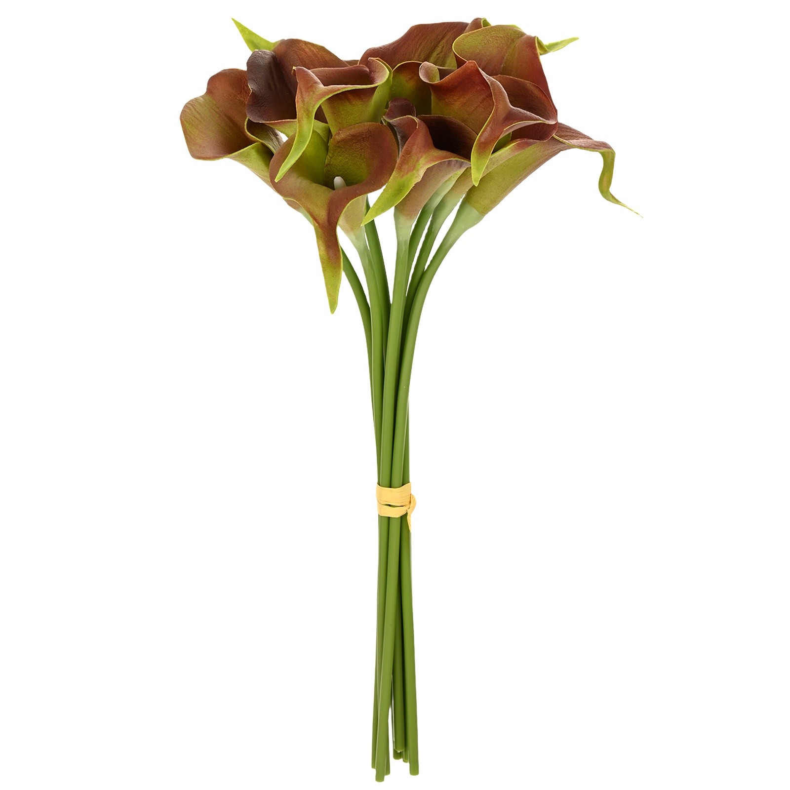 10-Pack Artificial Calla Lily Flowers 14 Inch for Home [Red Green]
