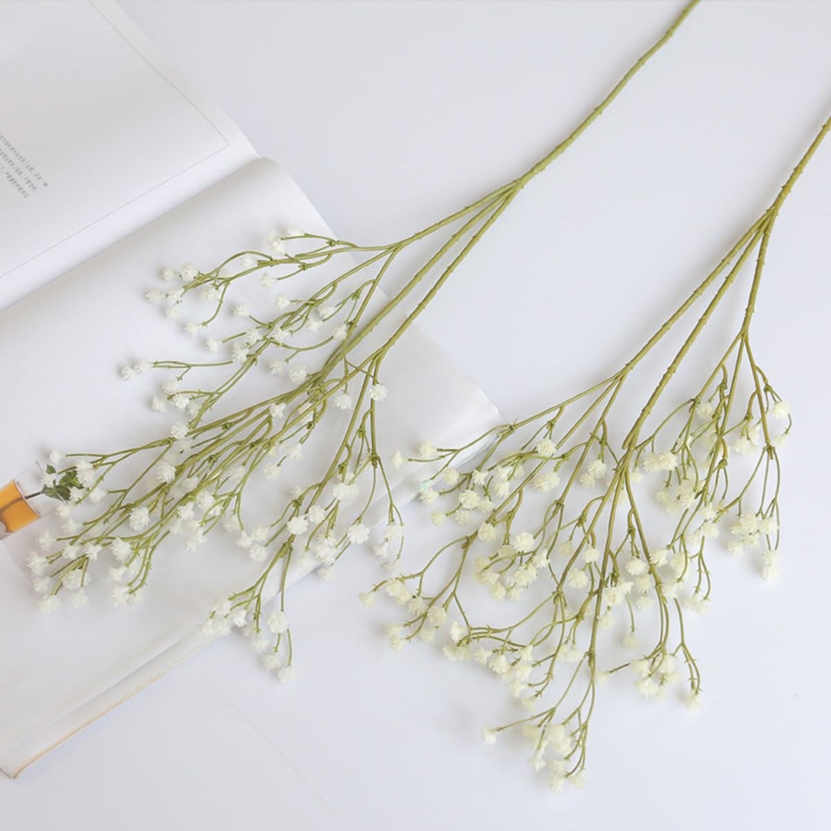Babys Breath Artificial White Flowers Fake Silk Real Touch DIY Bouquets Decor