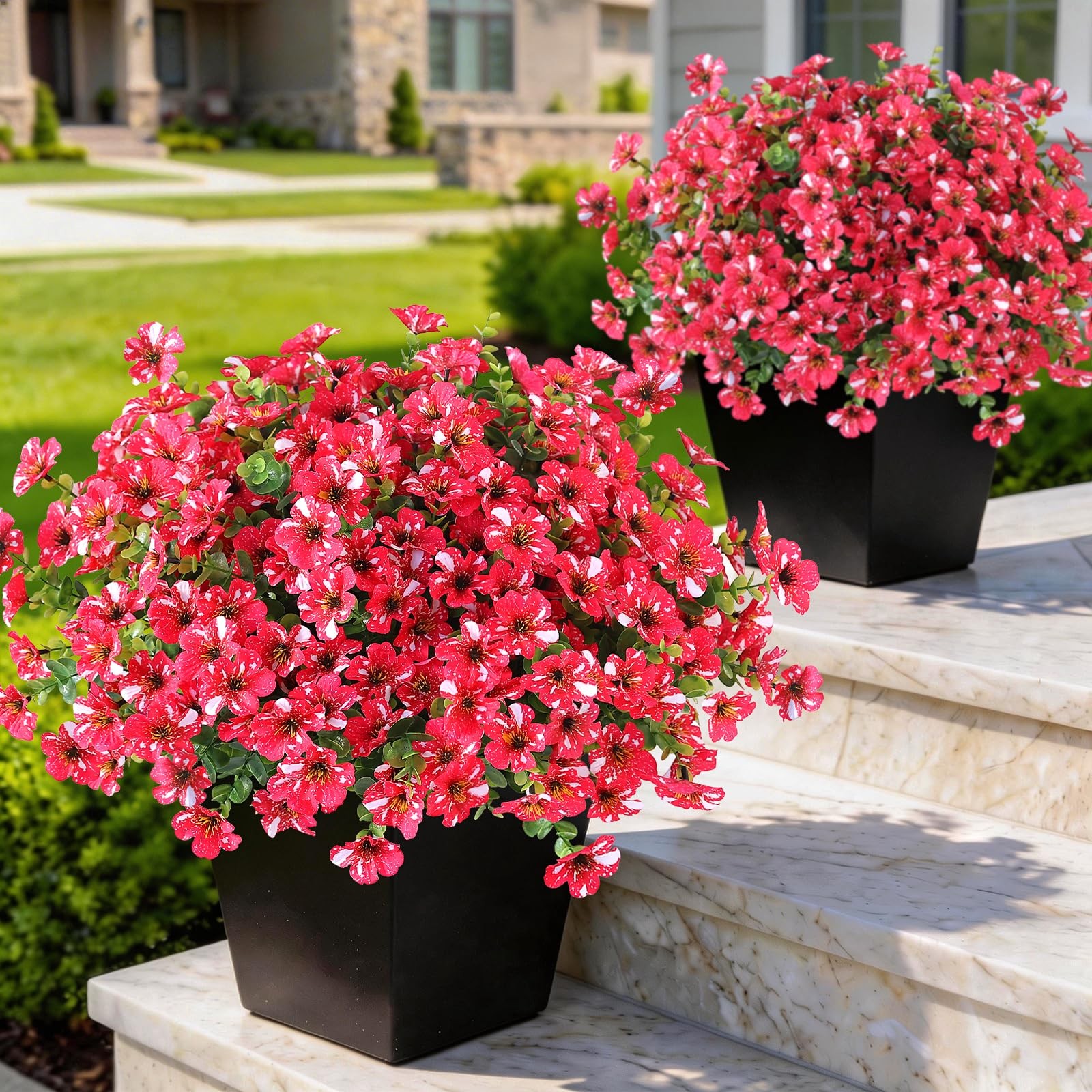 12 Bundles Artificial Morning Glory & Eucalyptus for Outdoor, Realistic Fake …