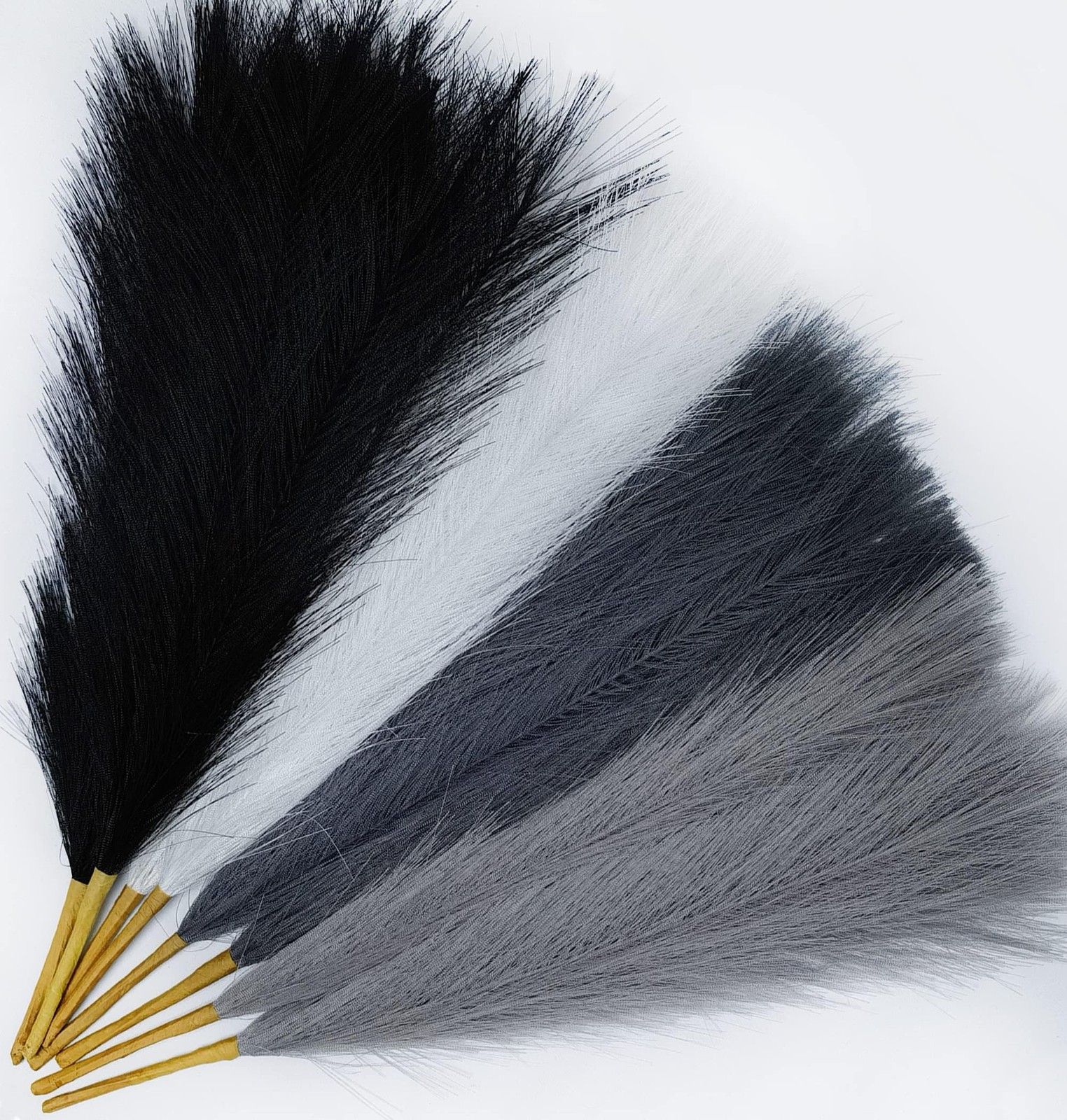 8 Pcs 17″ Pampas Grass Faux Dried Decor, Fluffy Fake Small Pompas Artificial …