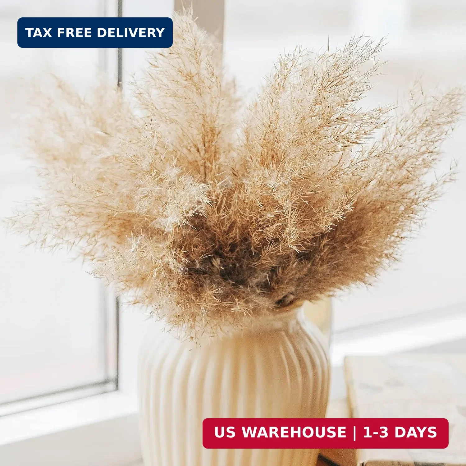 40 PCS Nature Pampas Grass Bouquet Decor – Boho Flowers and Feathers for Centerp
