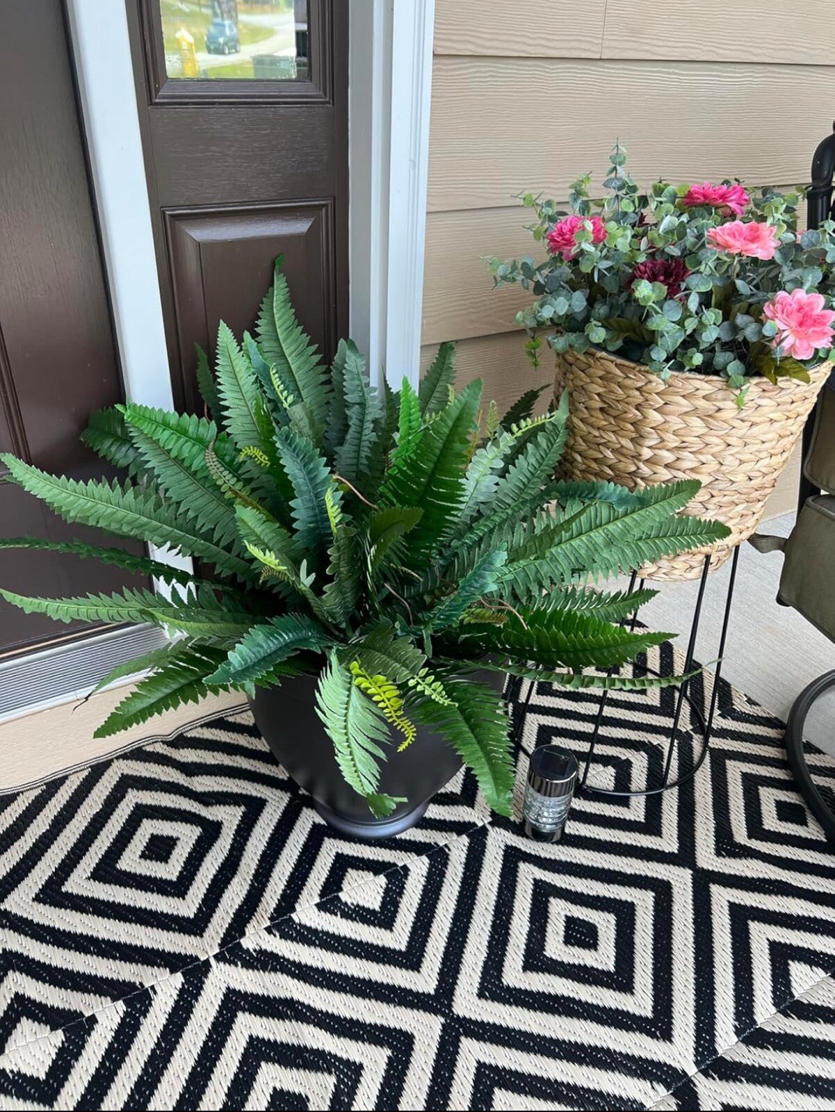 48″ Boston Fern Artificial Bush Plant Pack 2. Retail $103