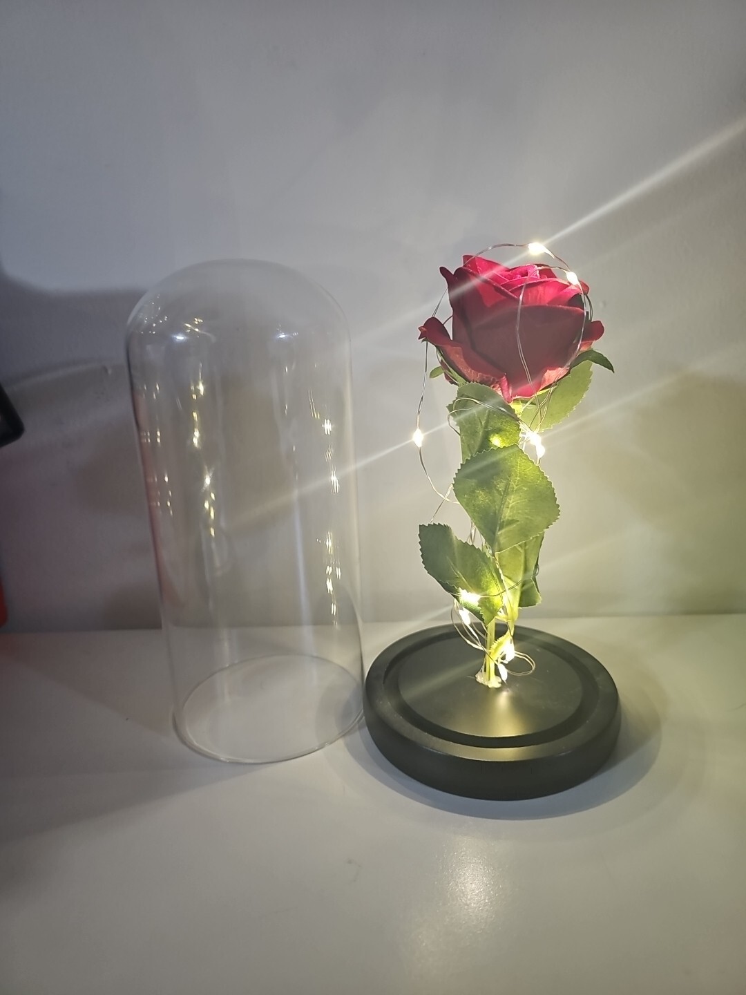 Artificial LED Light Glass Rose
