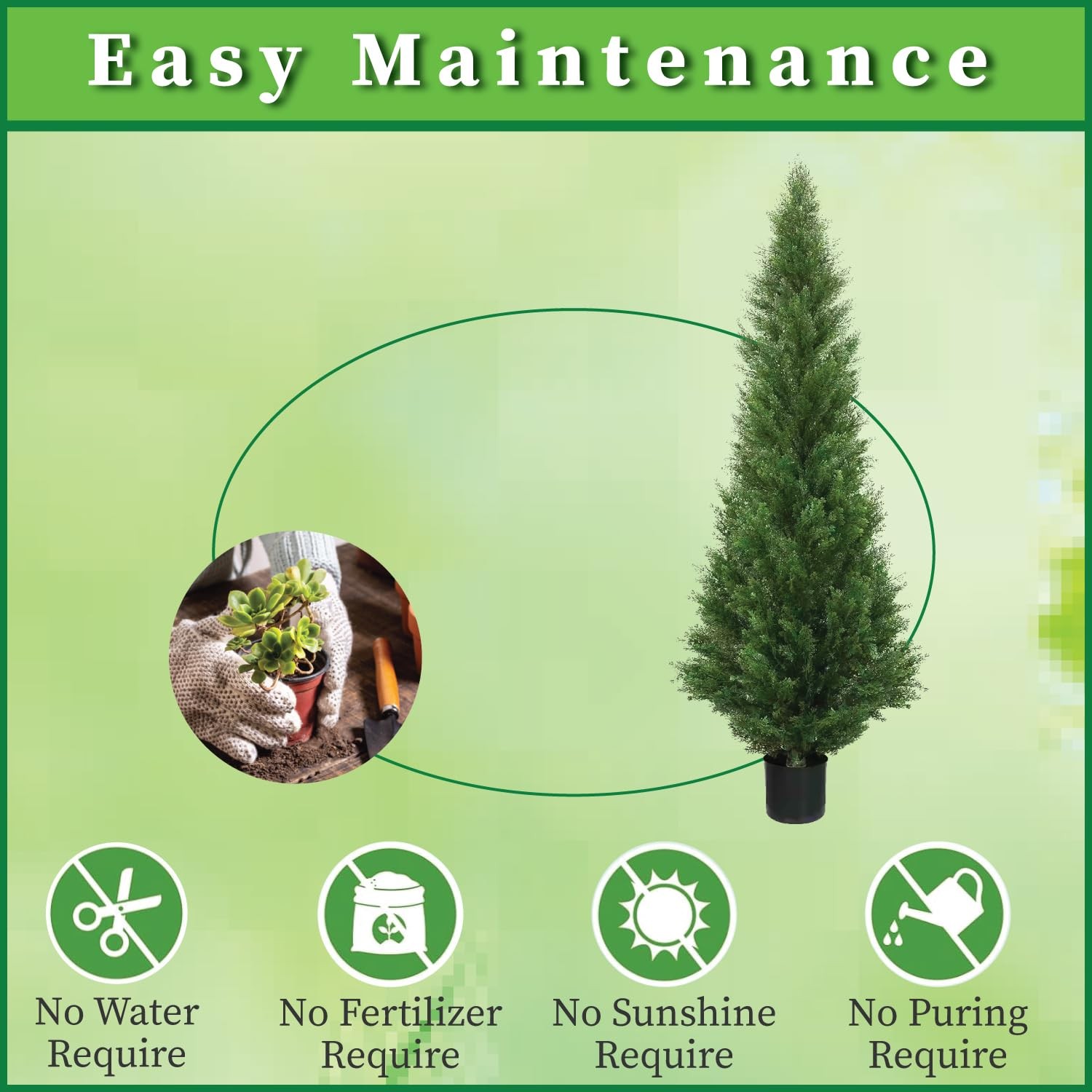 5 Foot Artificial Topiary Cedar Trees Potted Indoor Outdoor Plants