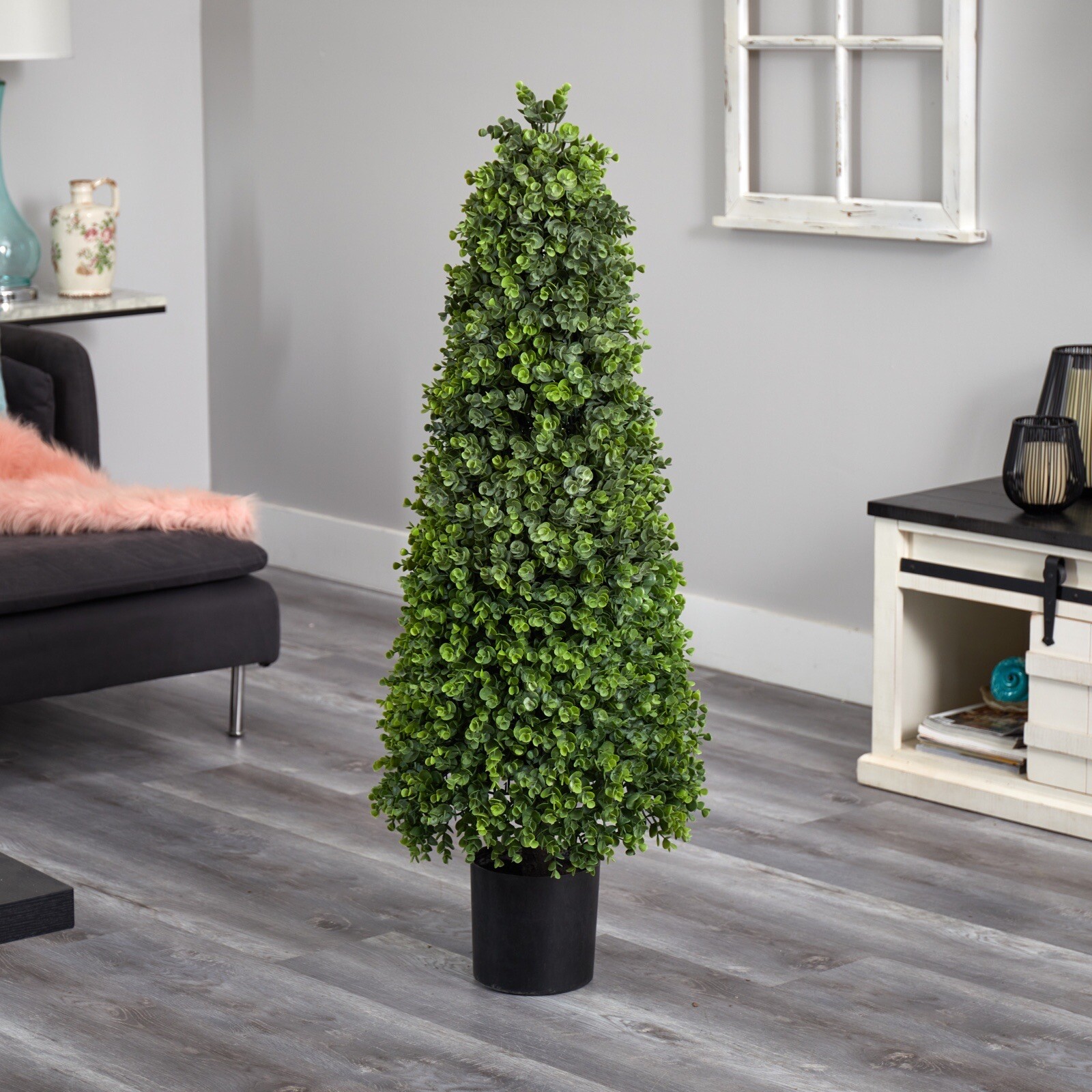 4’ Eucalyptus Topiary Artificial Tree (Indoor/Outdoor) Home Decor. Retail $307