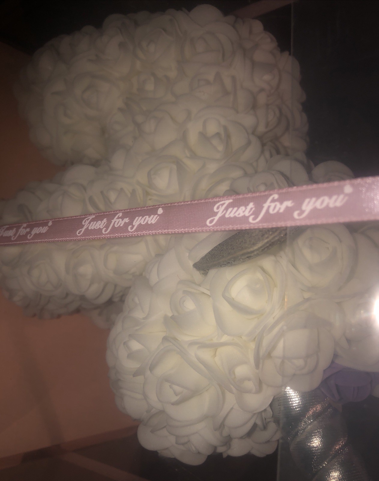 White Rose Unicorn In Gift Box With Ribbon