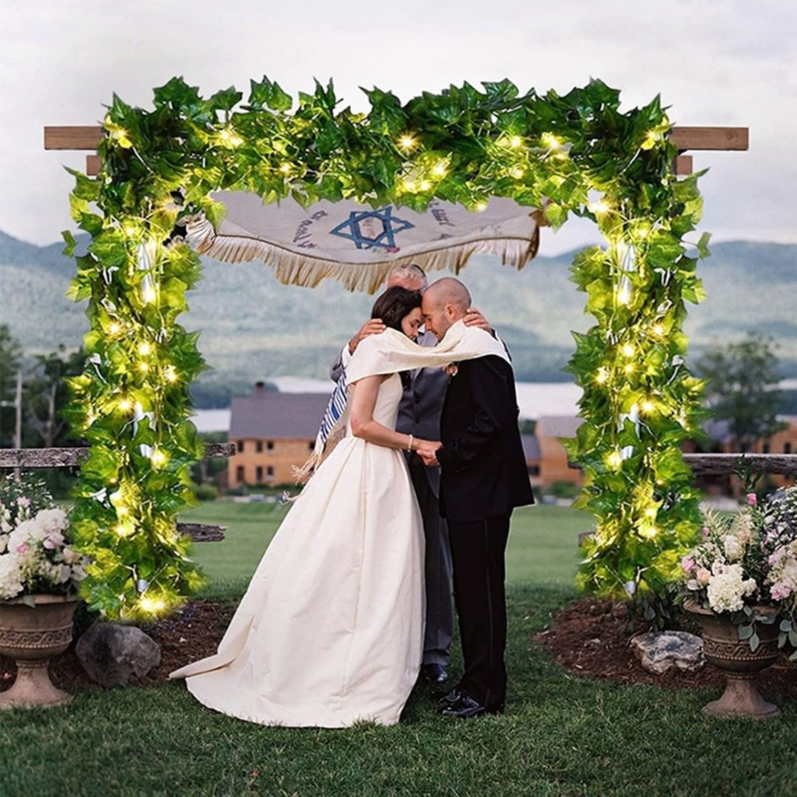 12 Packs Artificial Ivy Vines 84FT Garland with 200 LED String Lights for Home D