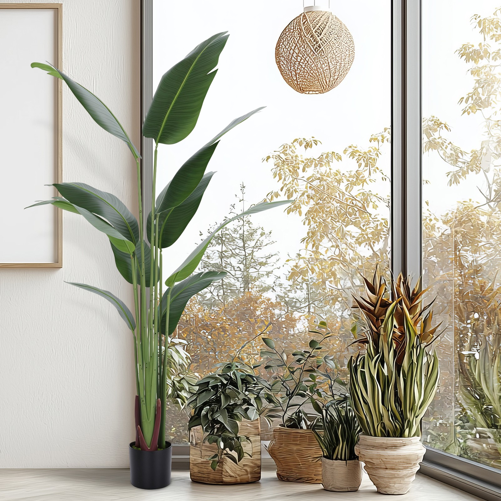 5.2FT Faux Artificial Banana Tree, Tall Plants for Home Office Living Room Decor