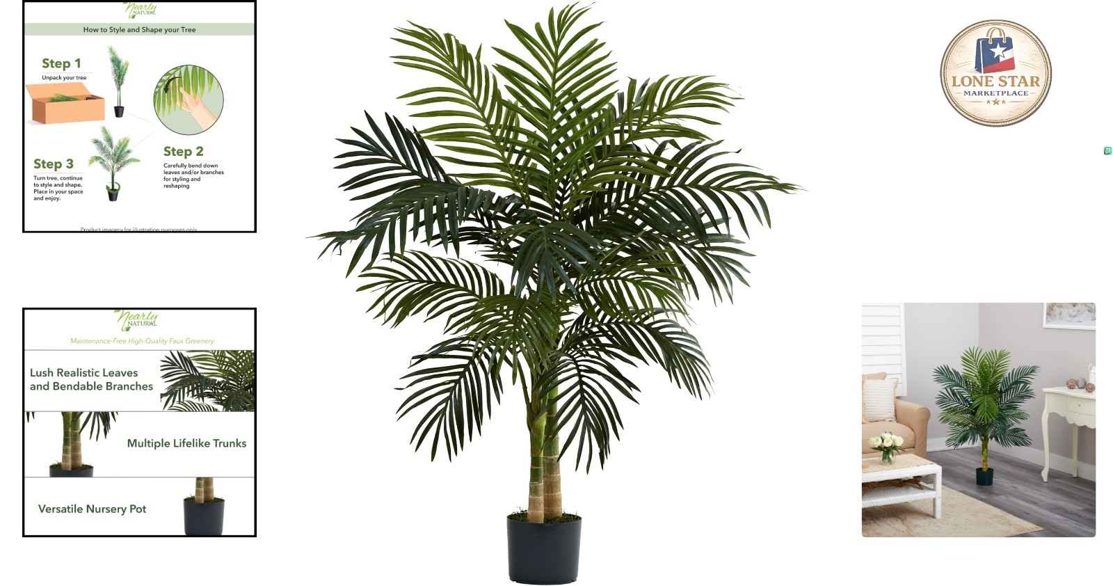 4ft Portable Golden Cane Palm with Realistic Foliage – Perfect Decorative Touch