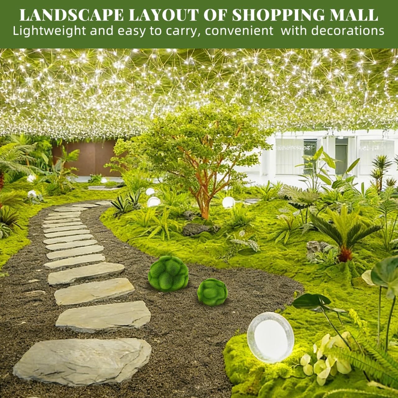 Faux Moss Balls 2Pcs Artificial Green Mossy Balls 4.72In Decorative Topiary O…