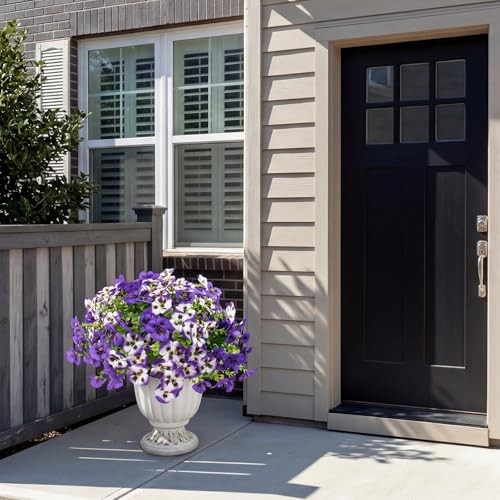 18 Pcs Artificial Pansy Flowers Faux Silk UV Resistant Outdoor Garden Decor