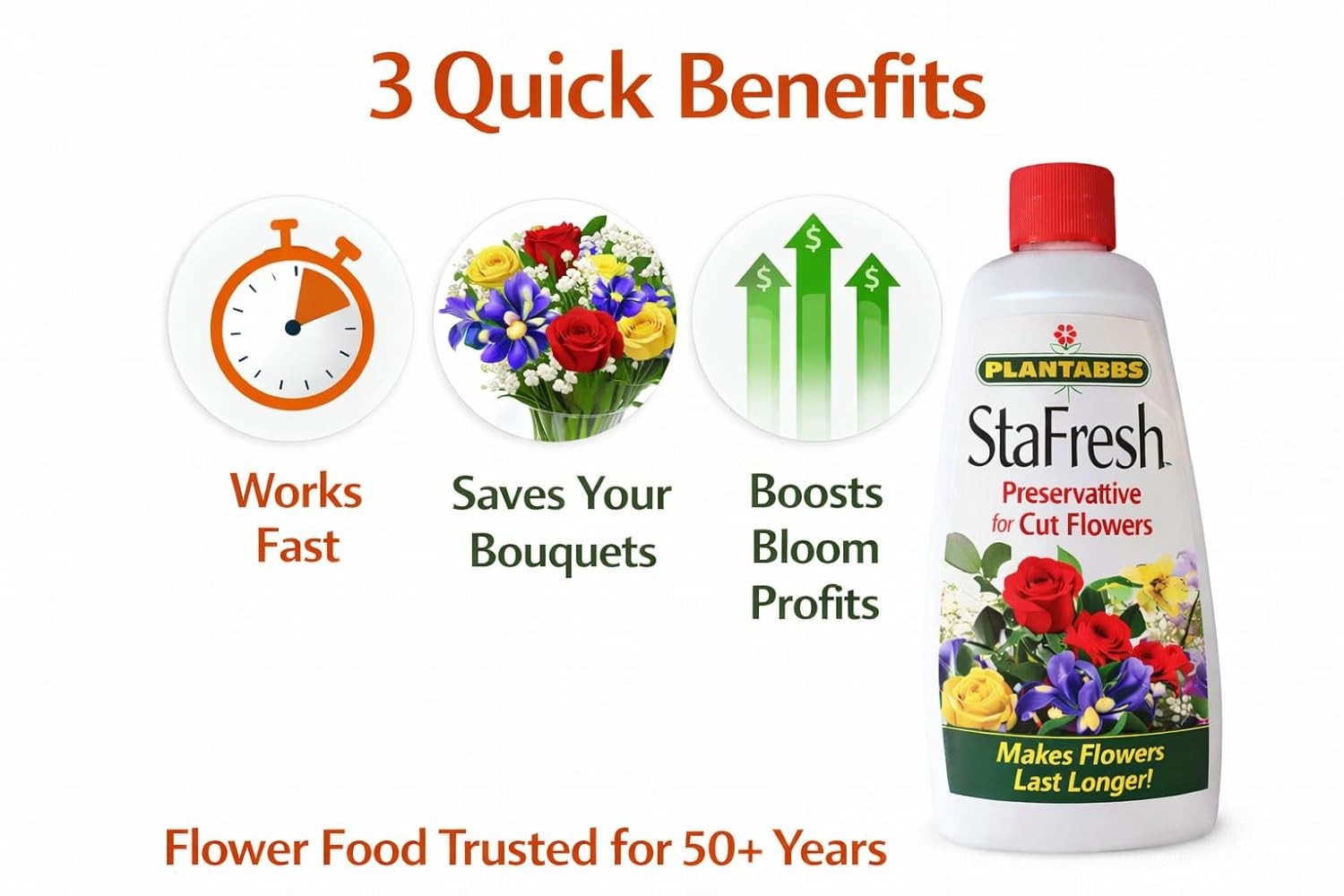 StayFresh Fresh Flower food for Cut Flowers Preserves life Pet Safe 8oz