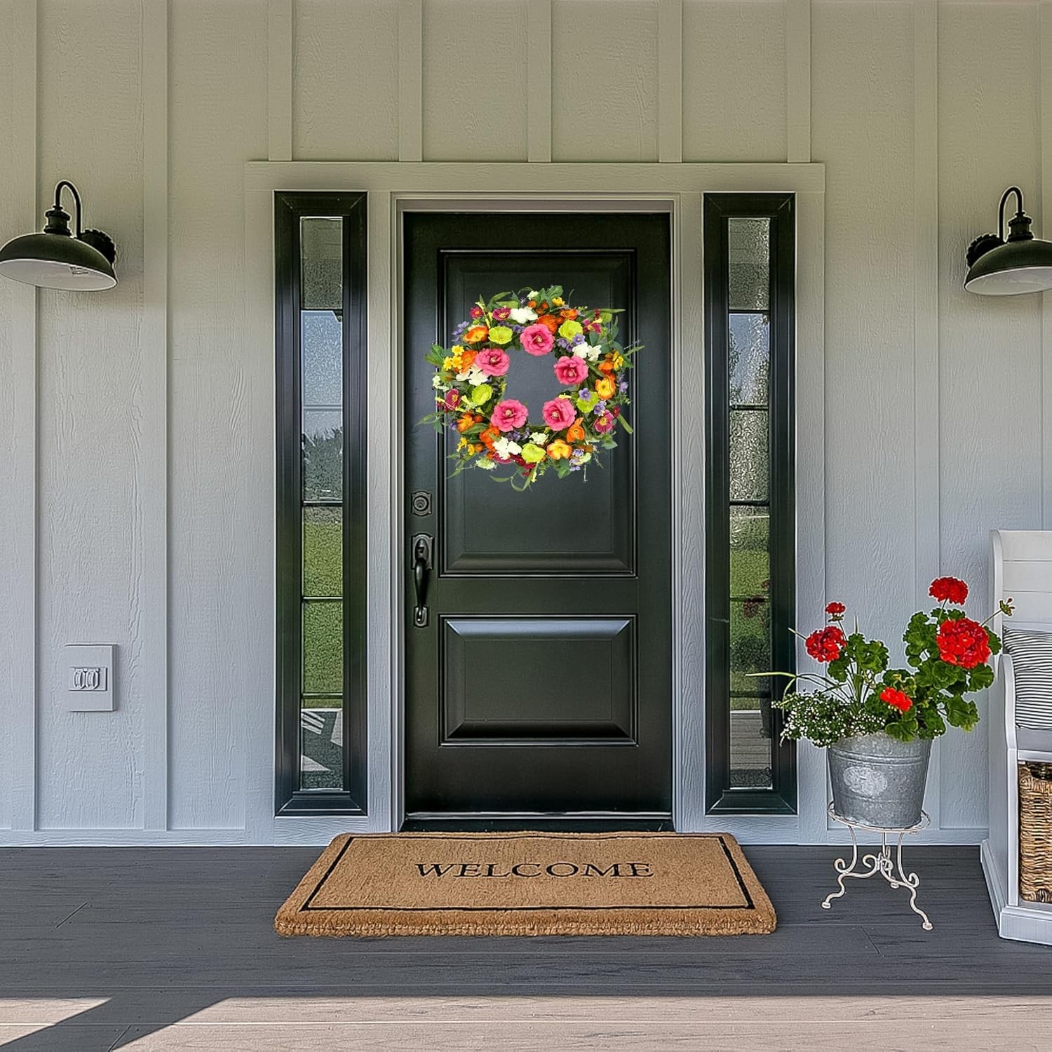 Handcrafted 22” Colorful Wreath – Perfect for Festivals and Special Occasions