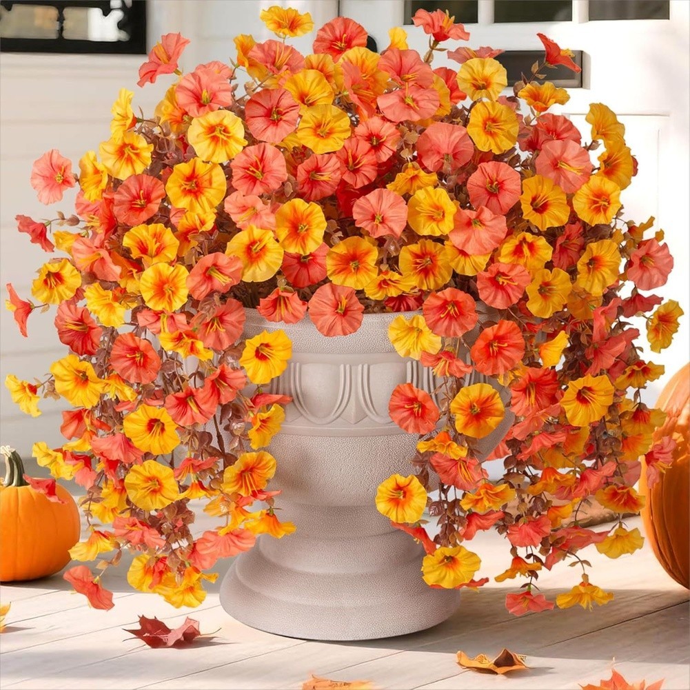 77 25cm Artificial Eucalyptus Vine with Morning Glory for Mantel Decor