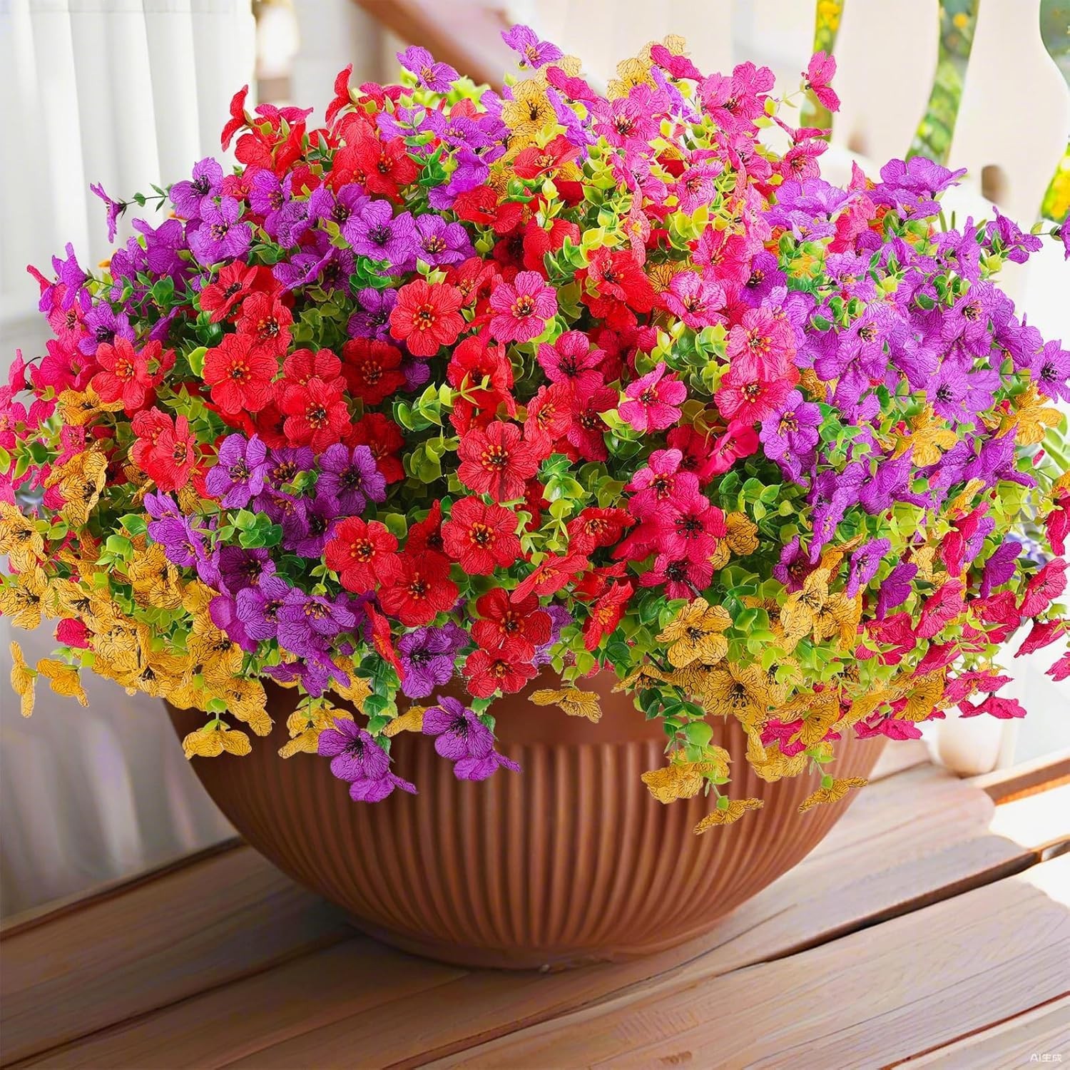 36 Bundles Artificial Flowers Outdoors UV Resistant Fake Plastic Spring Mum Flow