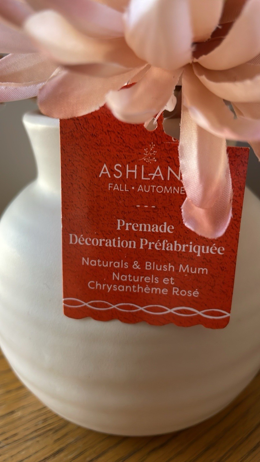 Ashland Spring/Autumn Flower Arrangement In Ceramic Pot NEW W/TAG Neutral 14”