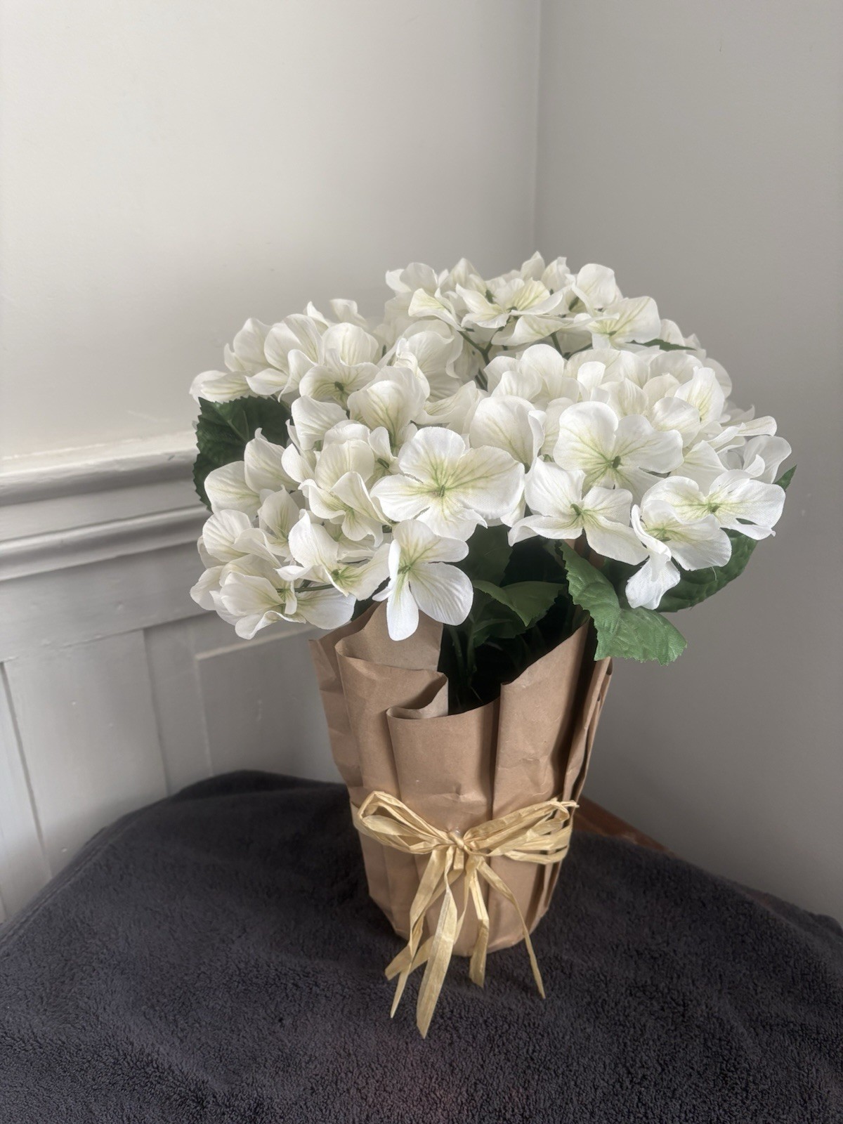 New Blue Pink Or White Potted Faux Artificial Hydrangea Flower Fake Plant