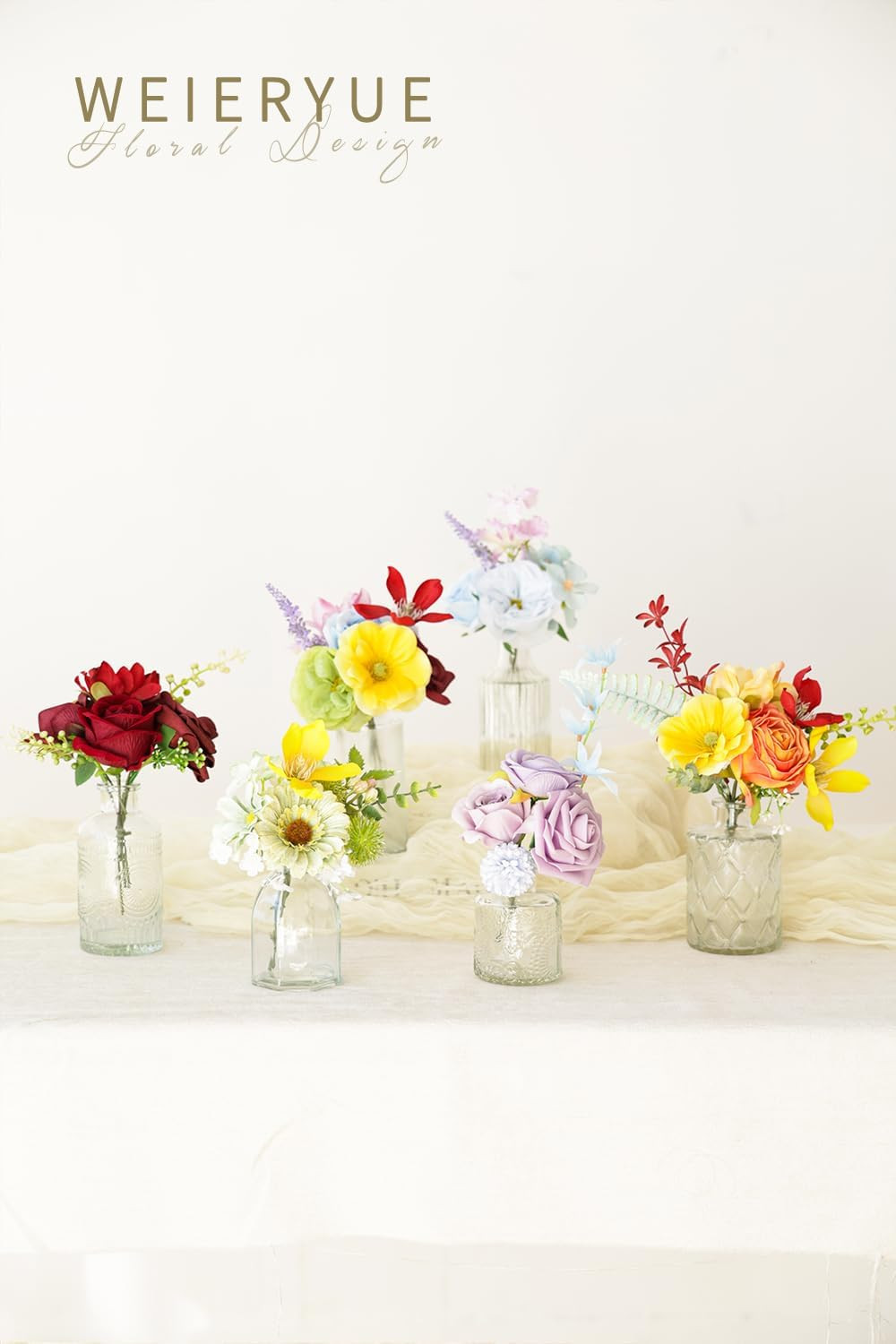 Artificial Flower Box Set Silk Fake Flowers DIY Center Cake Decoration Wedding B