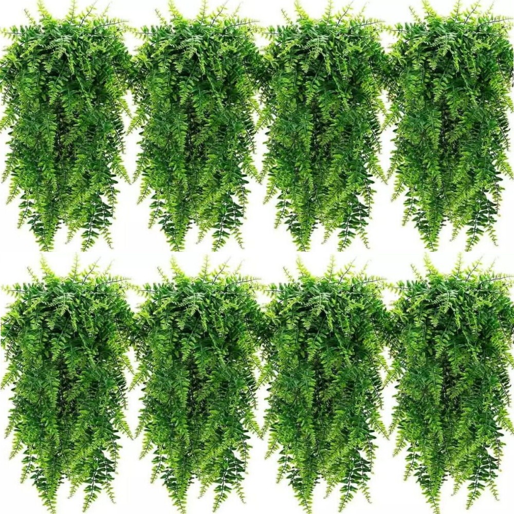3Pcs Artificial Hanging Plants Fake Fern Trailing Foliage Flower Leaf Home Decor