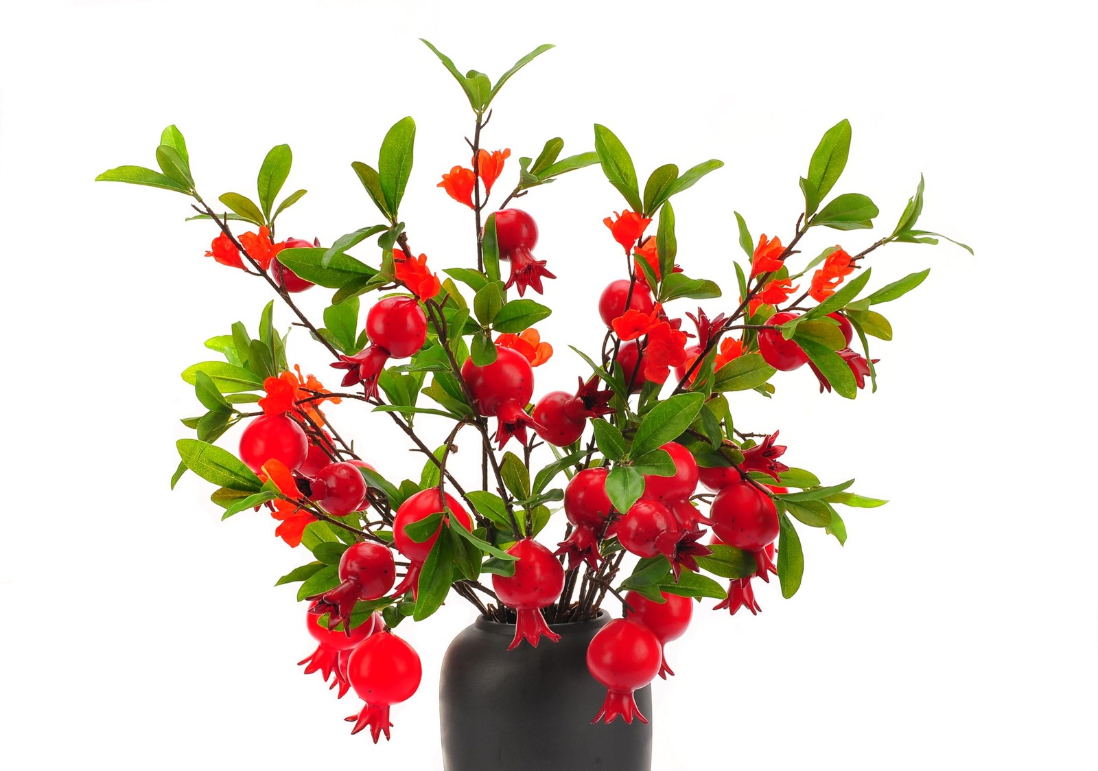 Artificial Pomegranate Fruit Flowers, 4pcs, 37 inch