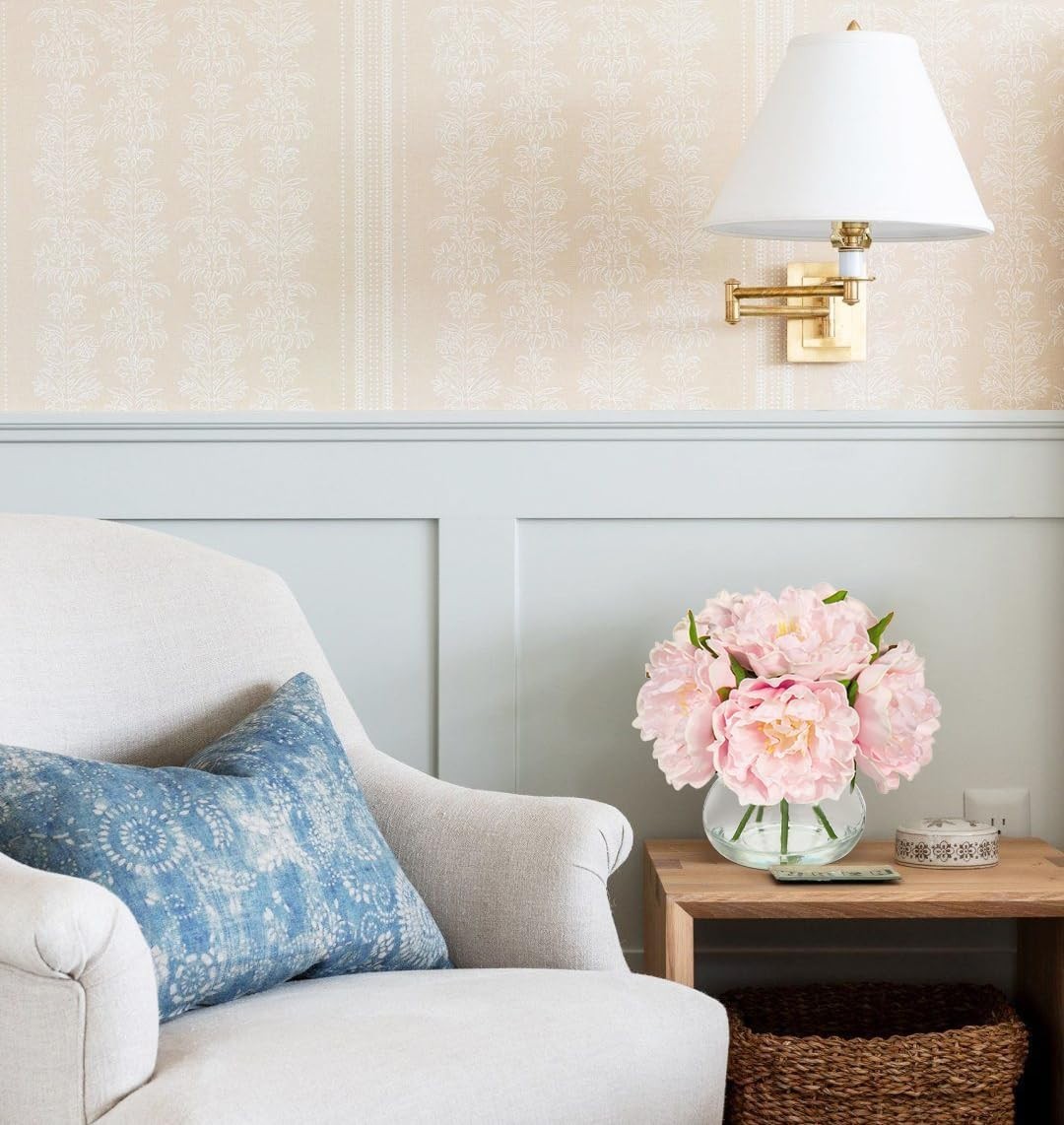 Artificial Peony Flowers with Faux Water