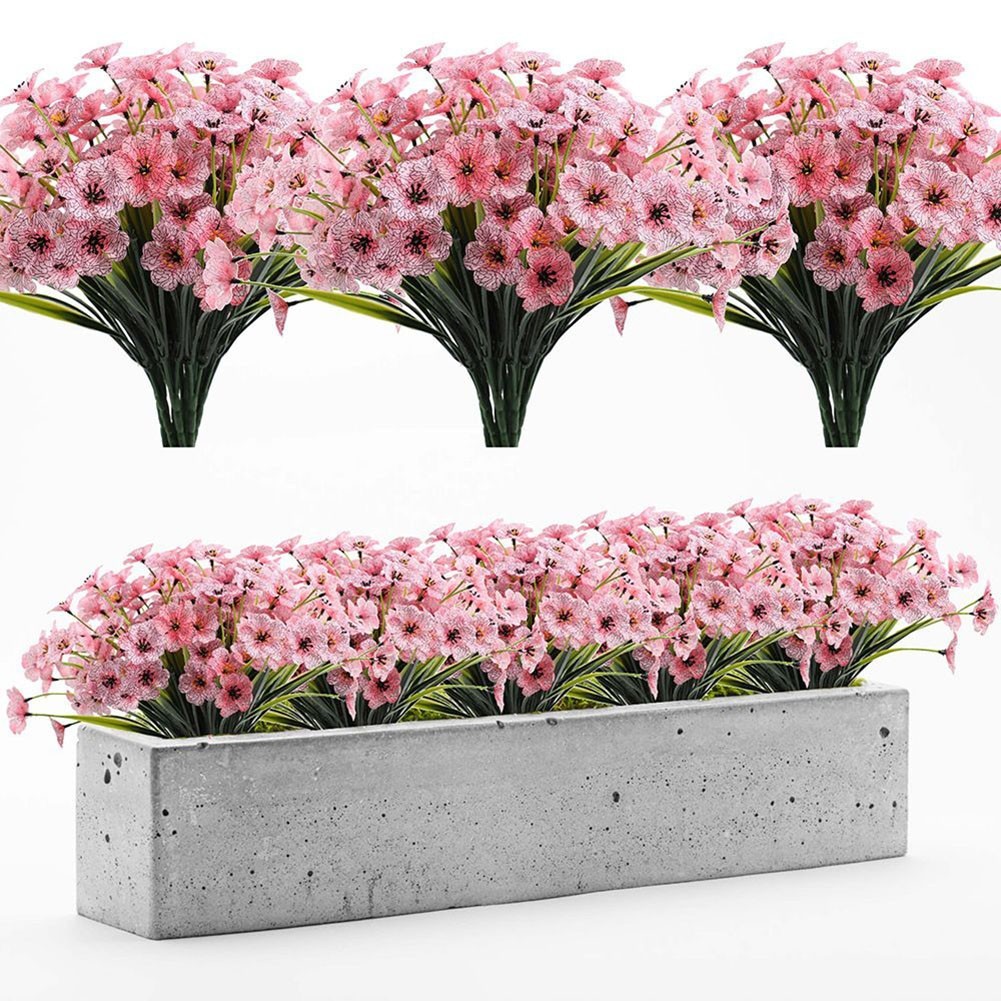 5 Heads Artificial Plastic Flower Fake Wedding Bouquet DIY Home Party Decor