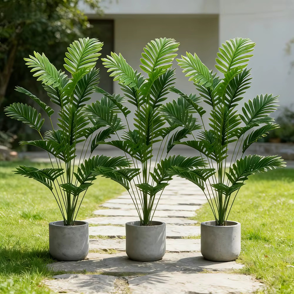 Durable 65-128cm Large Artificial Palm Tree Tropical Green Leaves Fake Plant