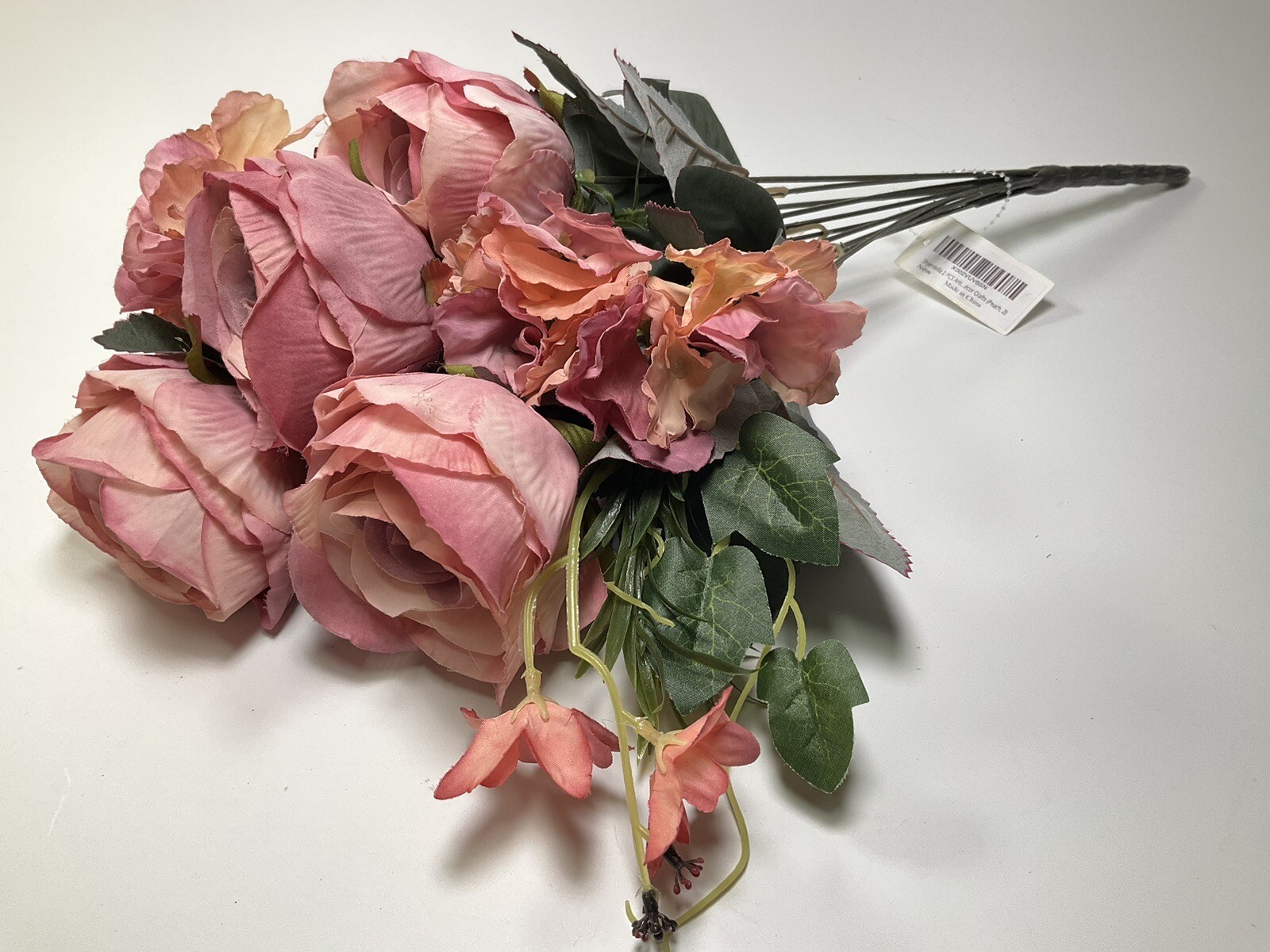 Big Artificial Peony Flowers Bouquet for Decoration Classic Silk Fake Light Pink